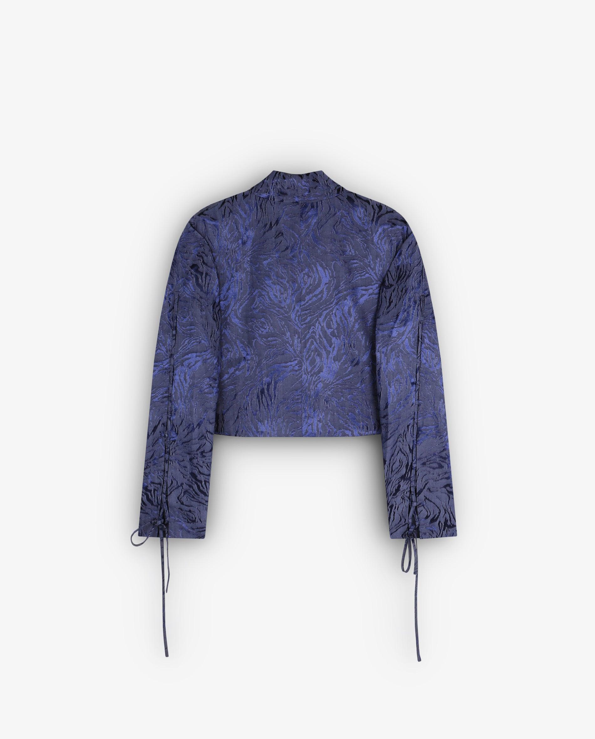 Blazer Cruzado Jacquard Azul-5