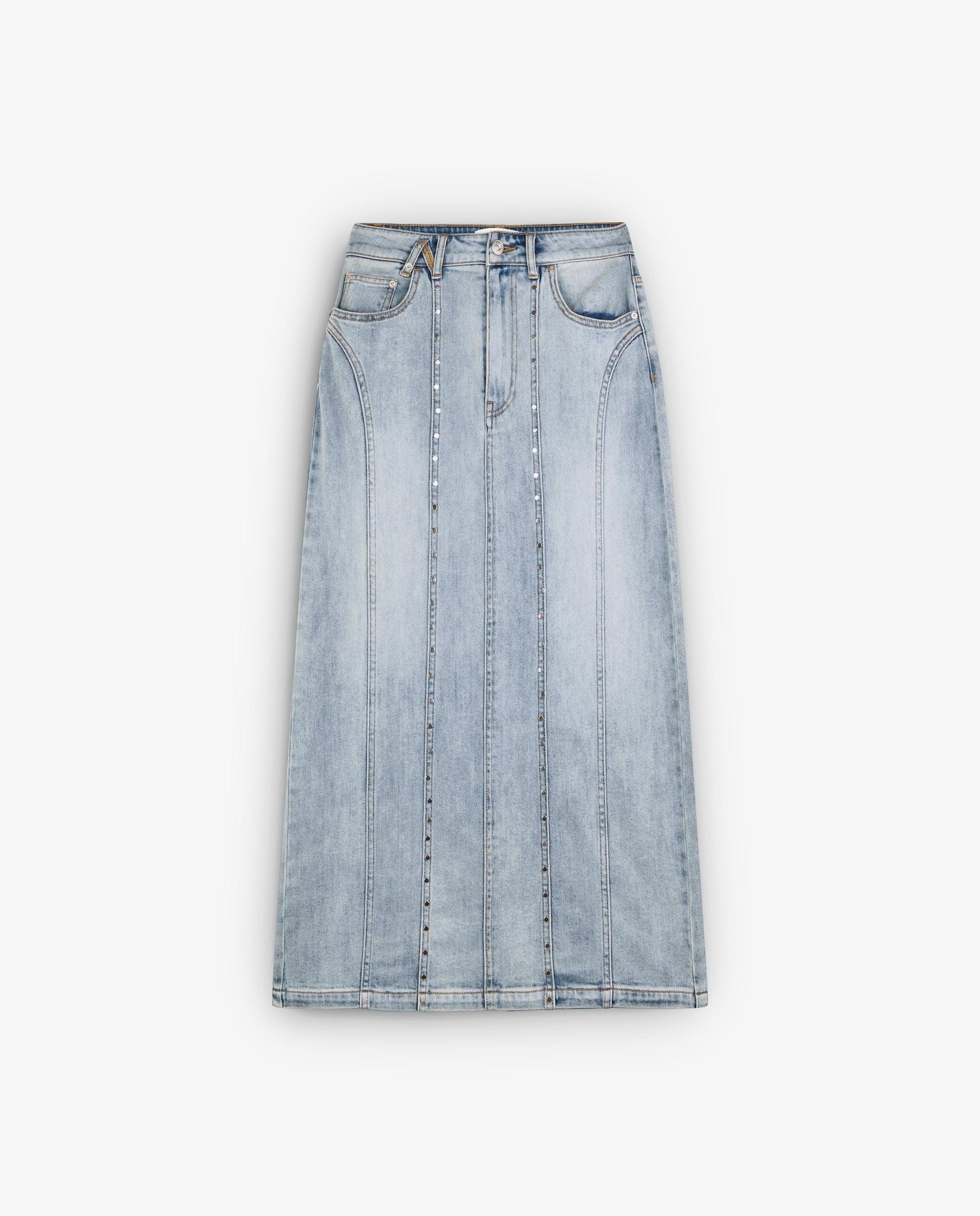 Saia Midi Denim Azul-4