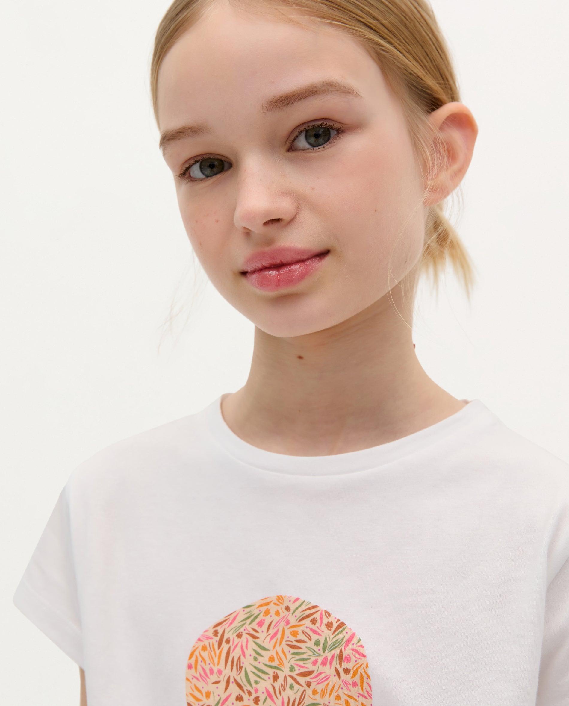T-shirt Infantil de Algodão com Detalhe de Nó Branco-3