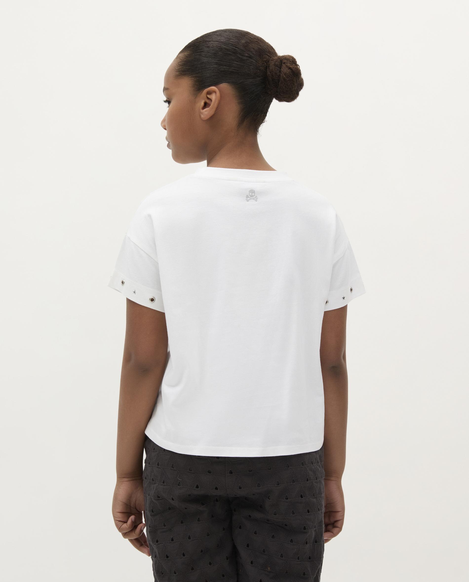 T-shirt Infantil de Algodão com Detalhe de Tachas Scalpers Branco-2