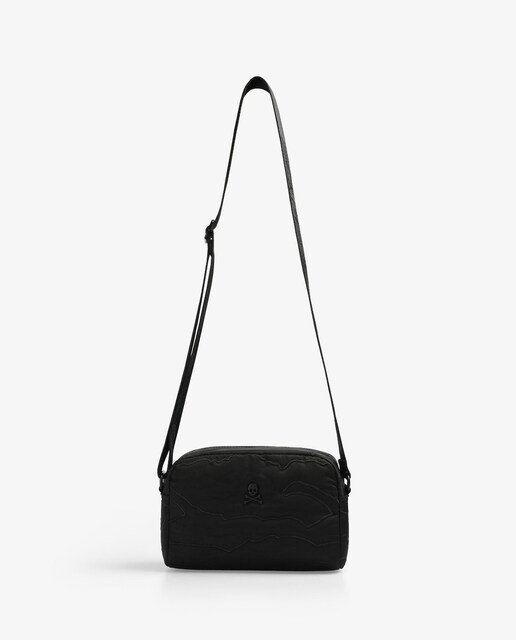 Imagem 0 de Mala de Tiracolo com Detalhes Bordados e Fecho Zip