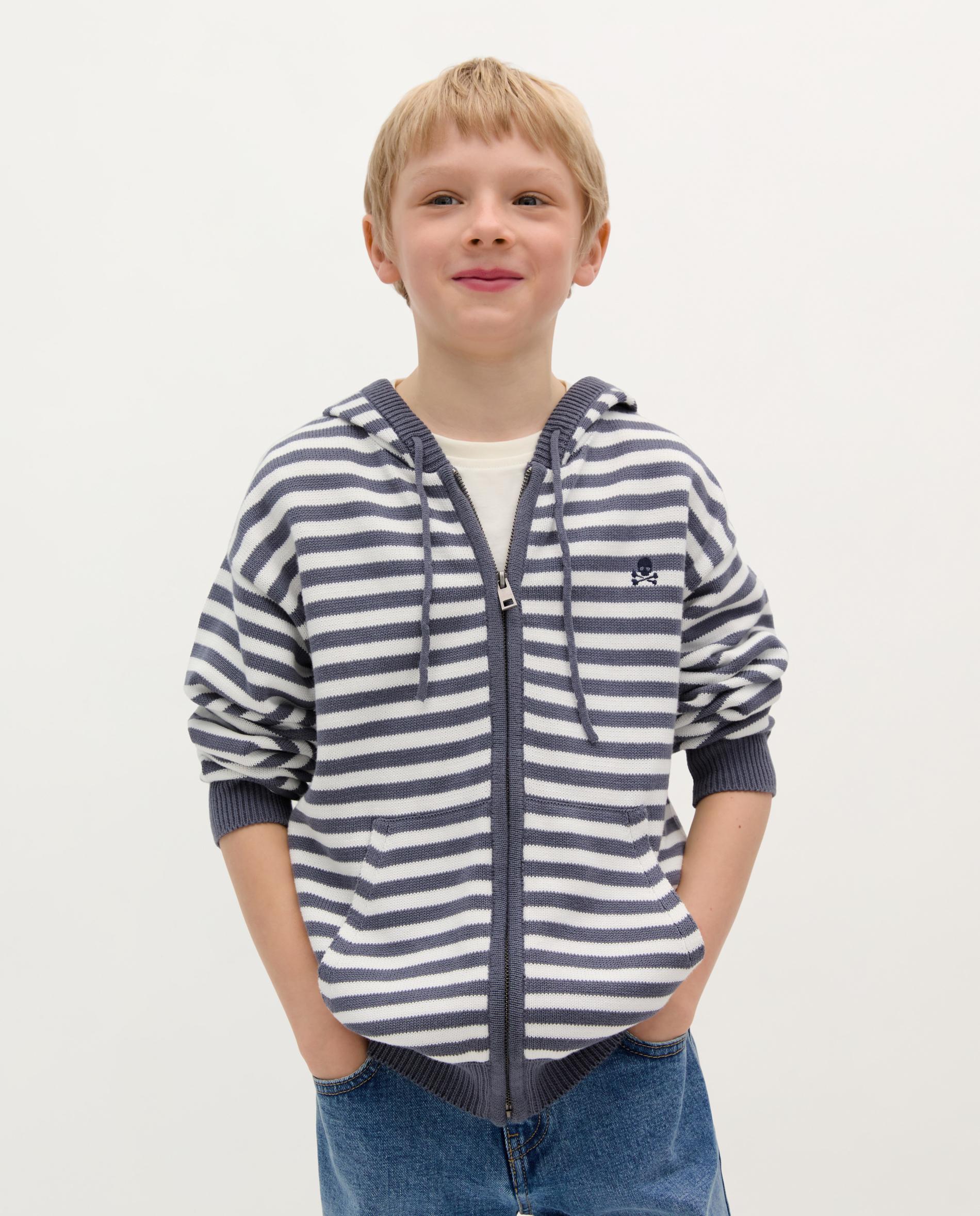 Sweatshirt Infantil de Algodão com Capuz Scalpers Azul-marinho-1