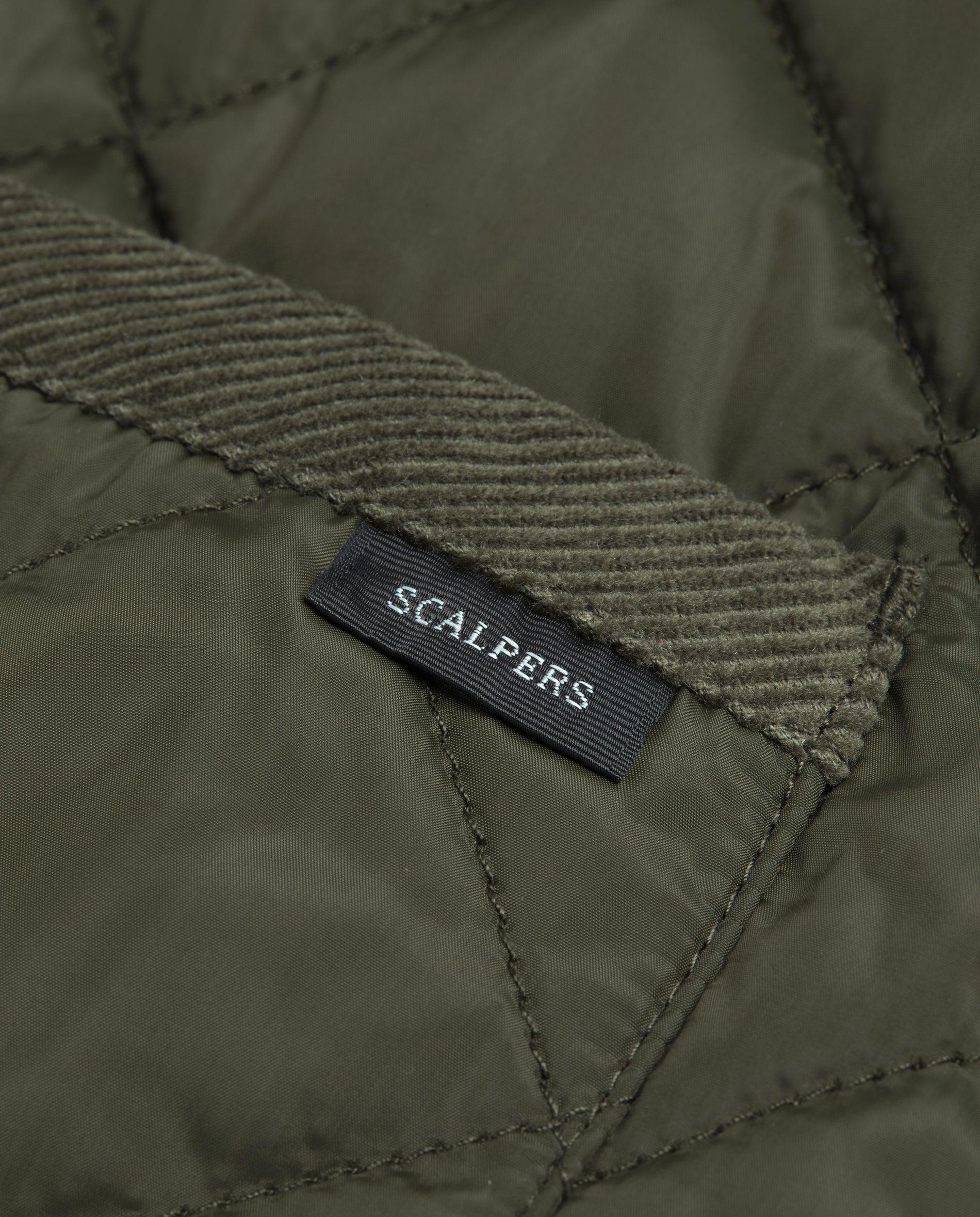 Colete de Sobretudo com Gola Subida e Fecho Zip Verde-escuro-5