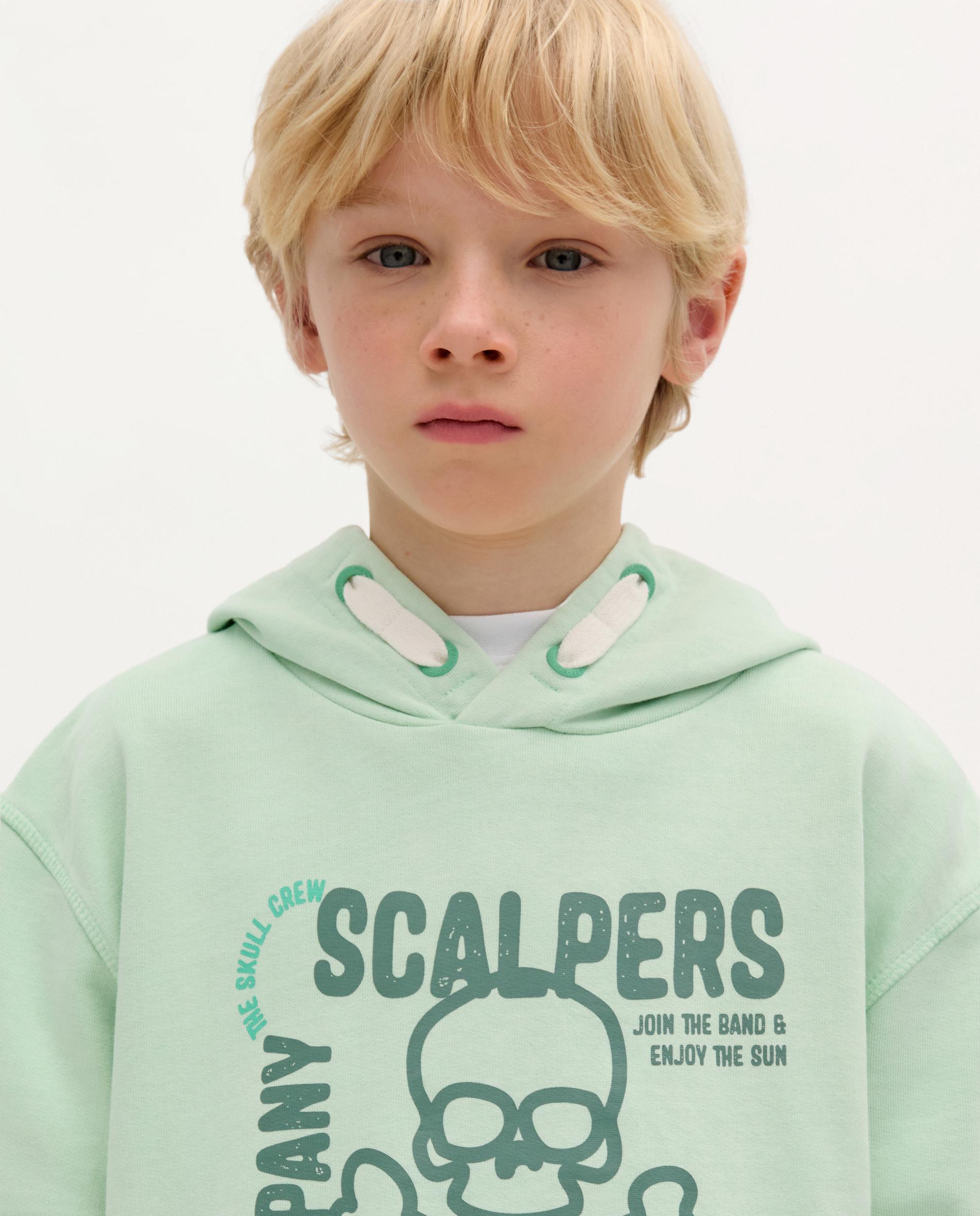 Sweatshirt Infantil de Algodão com Capuz Scalpers Azul-4
