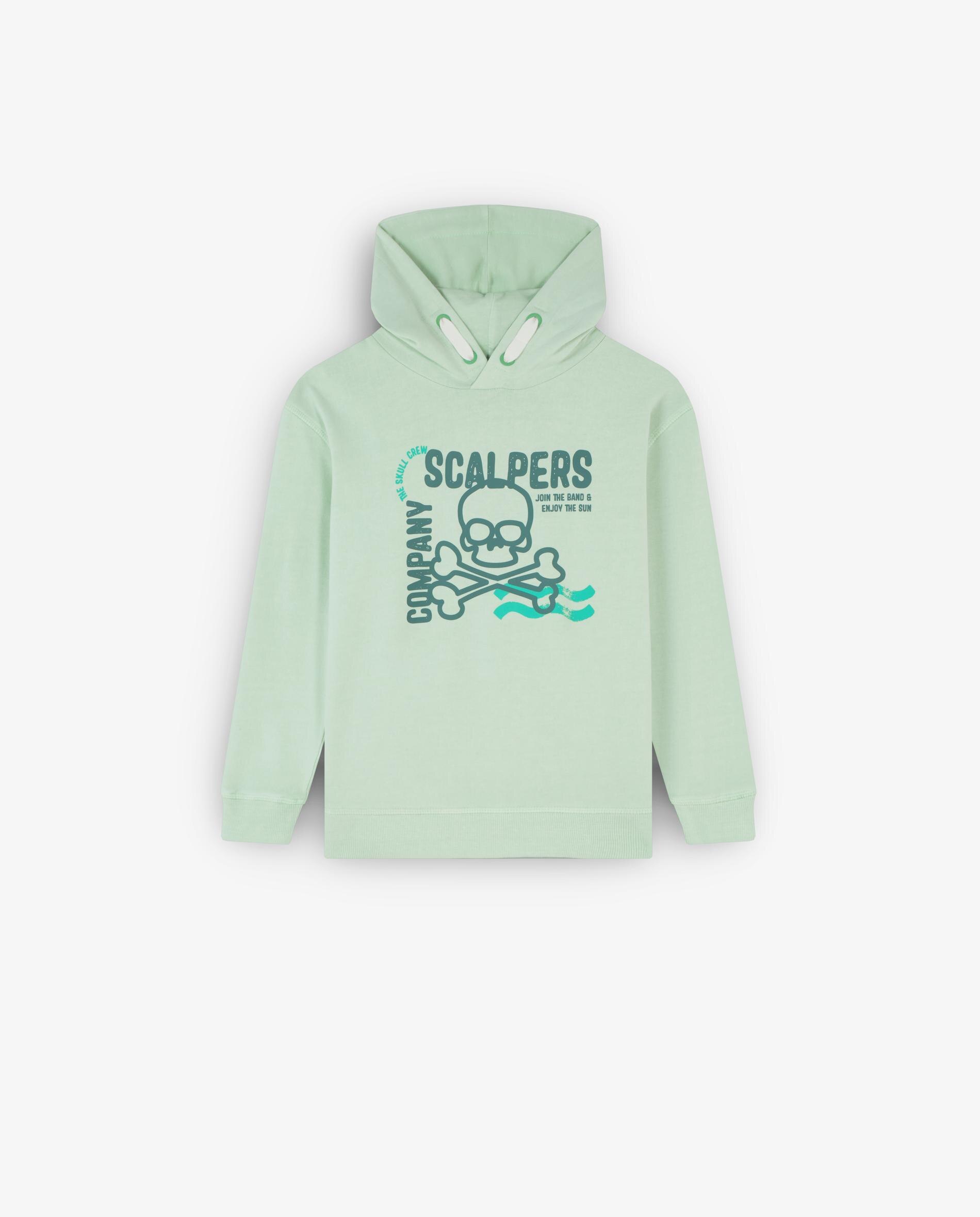 Sweatshirt Infantil de Algodão com Capuz Scalpers Azul-5