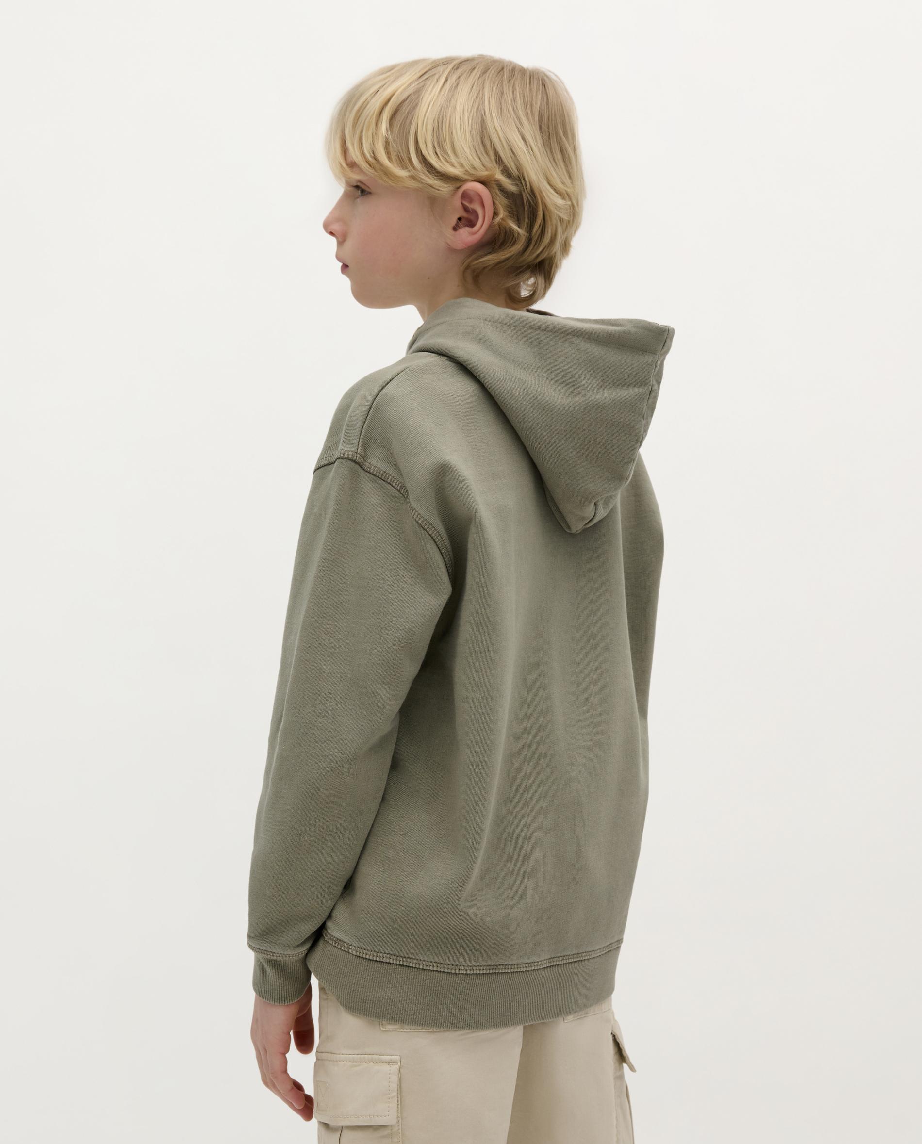 Sweat Infantil de Algodão com Capuz Caqui-2