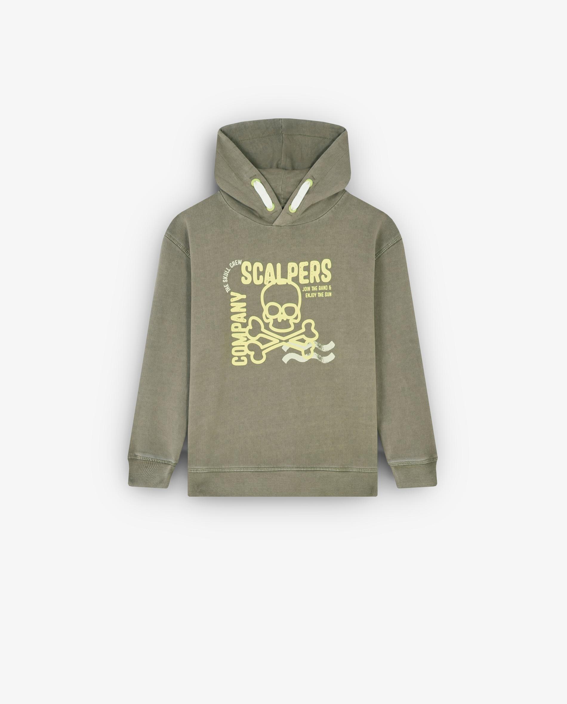 Sweat Infantil de Algodão com Capuz Caqui-5