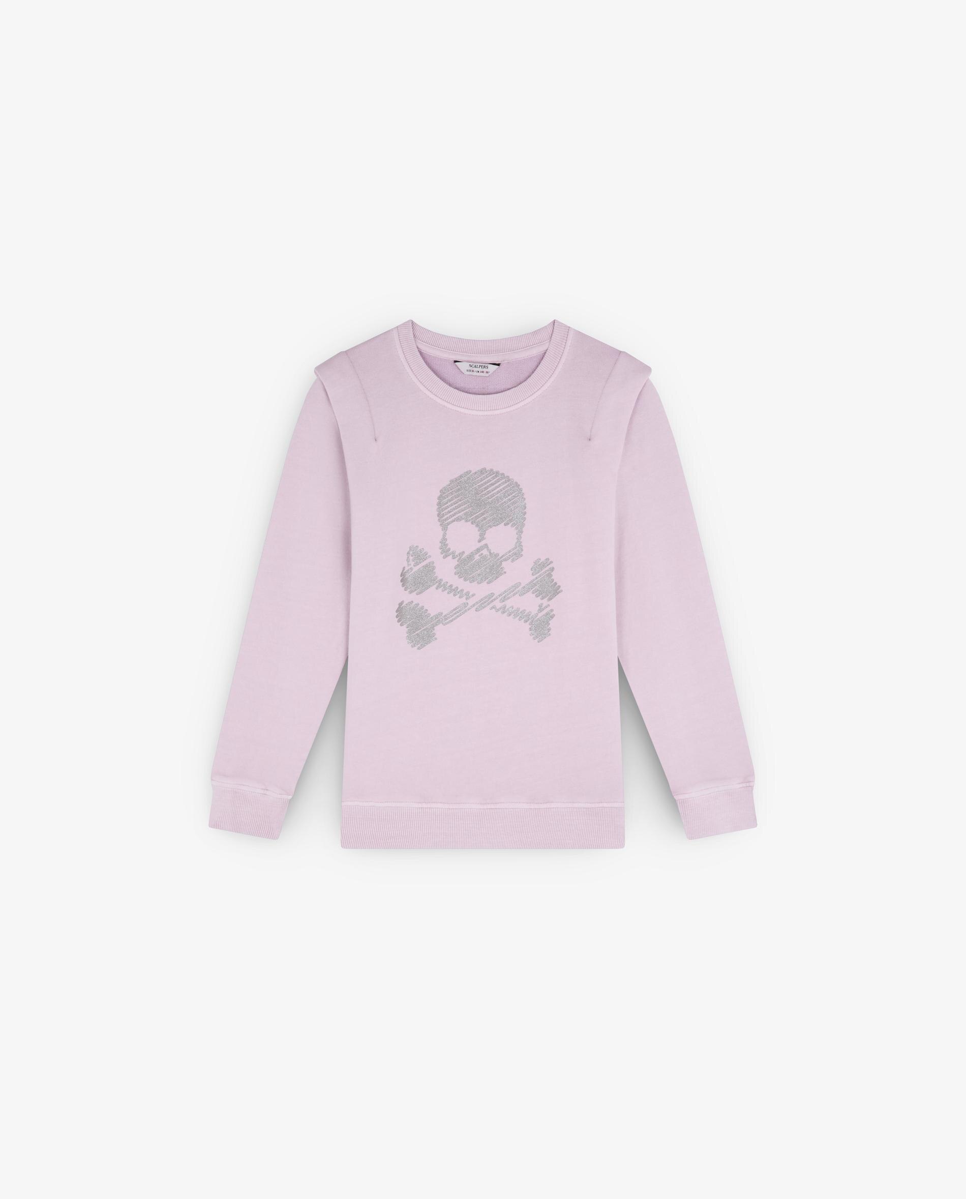Sweatshirt Infantil de Algodão com Caveira em Glitter Scalpers Lilás-4