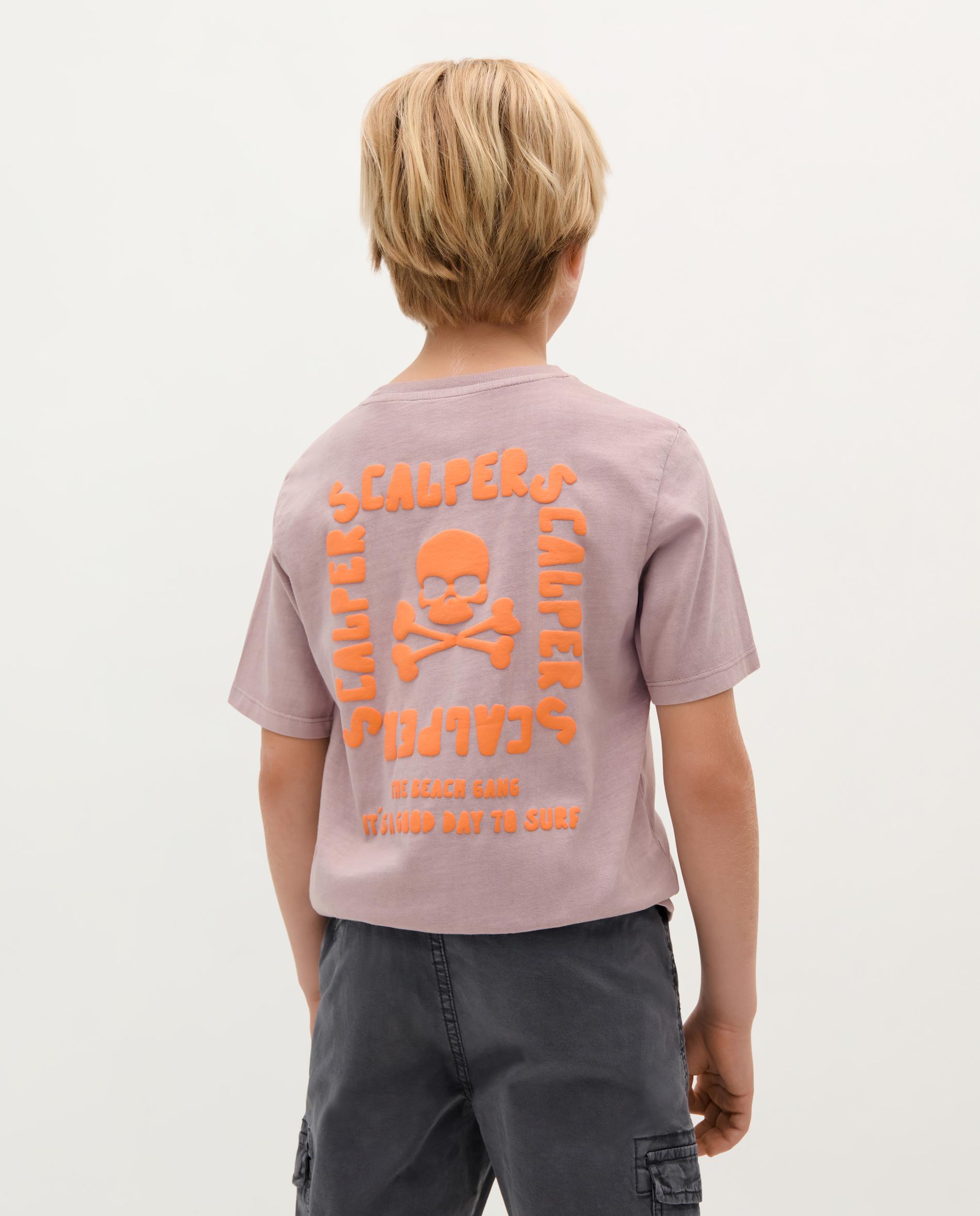 T-shirt Infantil em Algodão de Manga Curta Roxo-2