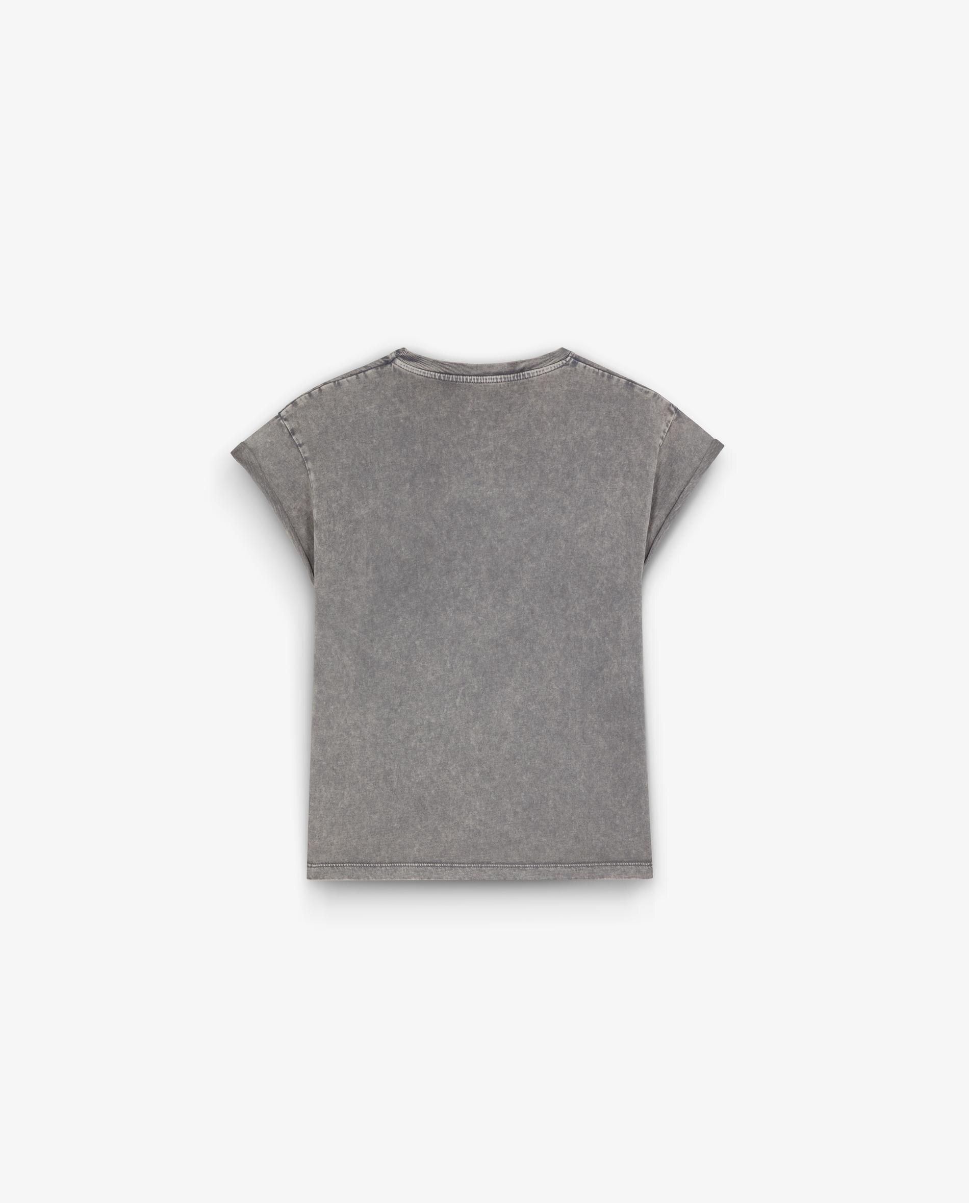 T-shirt em Algodão 100% de Manga Curta Cinzento-5