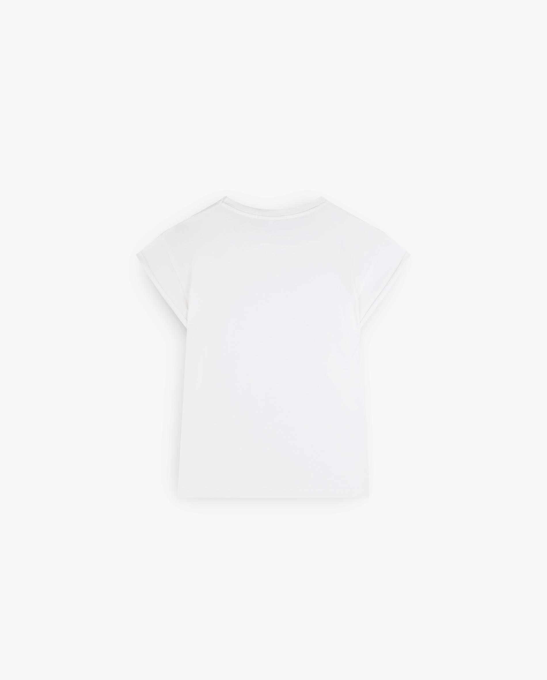 T-shirt em Algodão de Manga Curta Branco-5