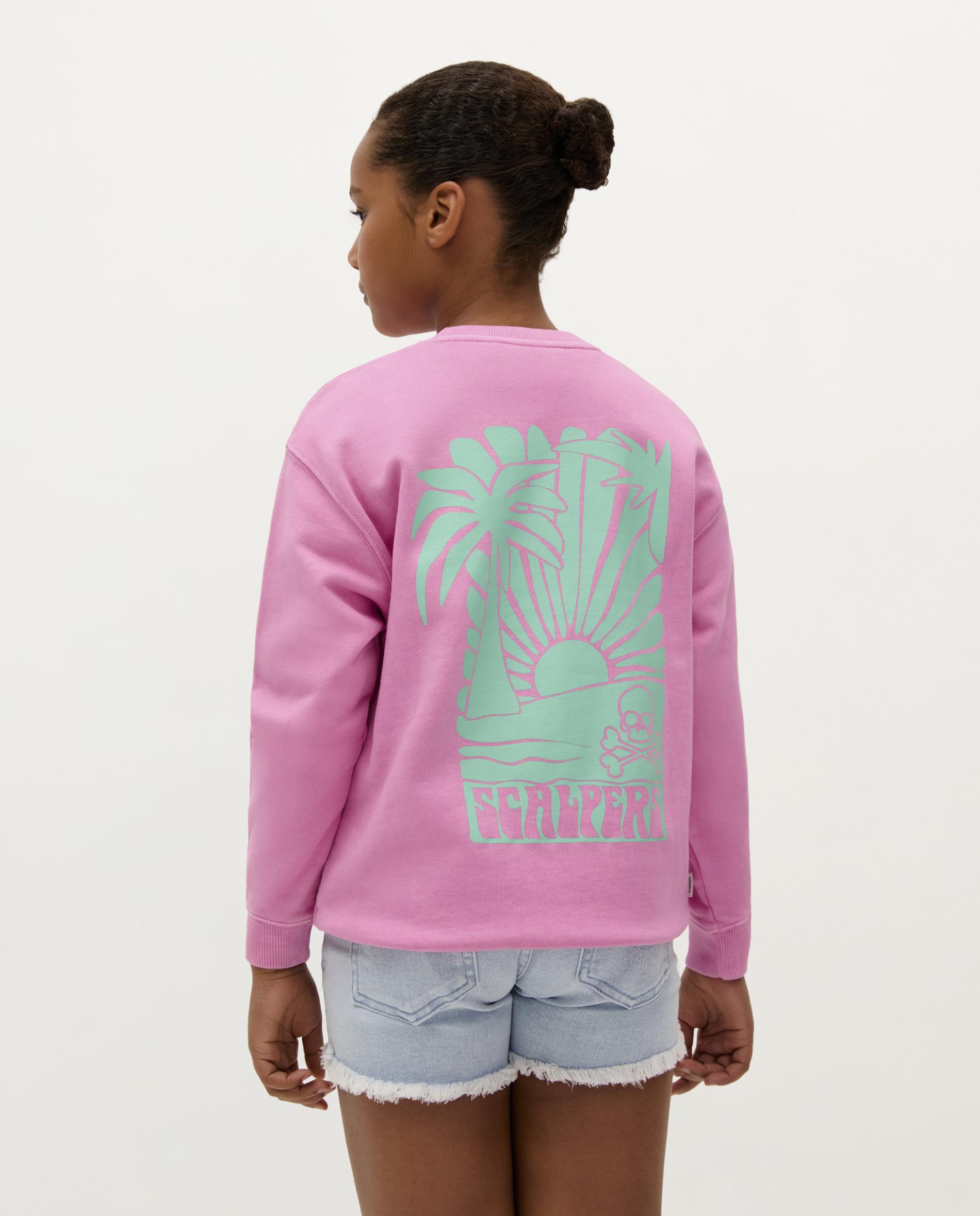 Sweatshirt Infantil de Algodão com Terminações em Malha Rib Scalpers Rosa-2