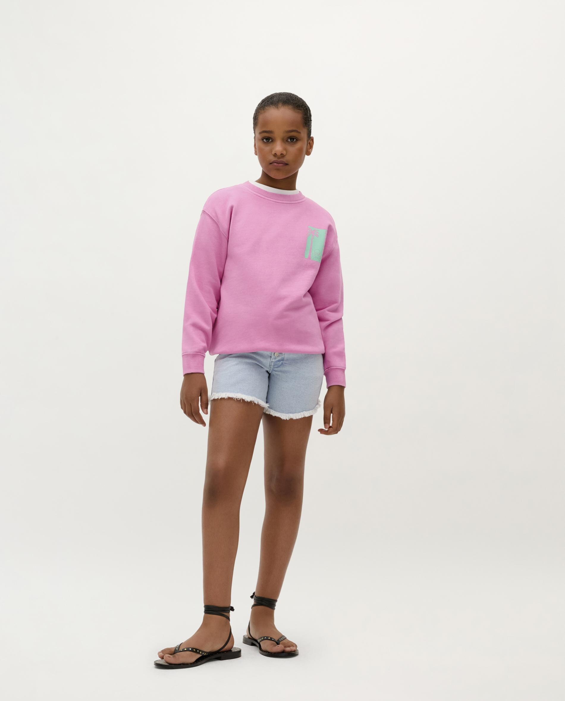 Sweatshirt Infantil de Algodão com Terminações em Malha Rib Scalpers Rosa-3