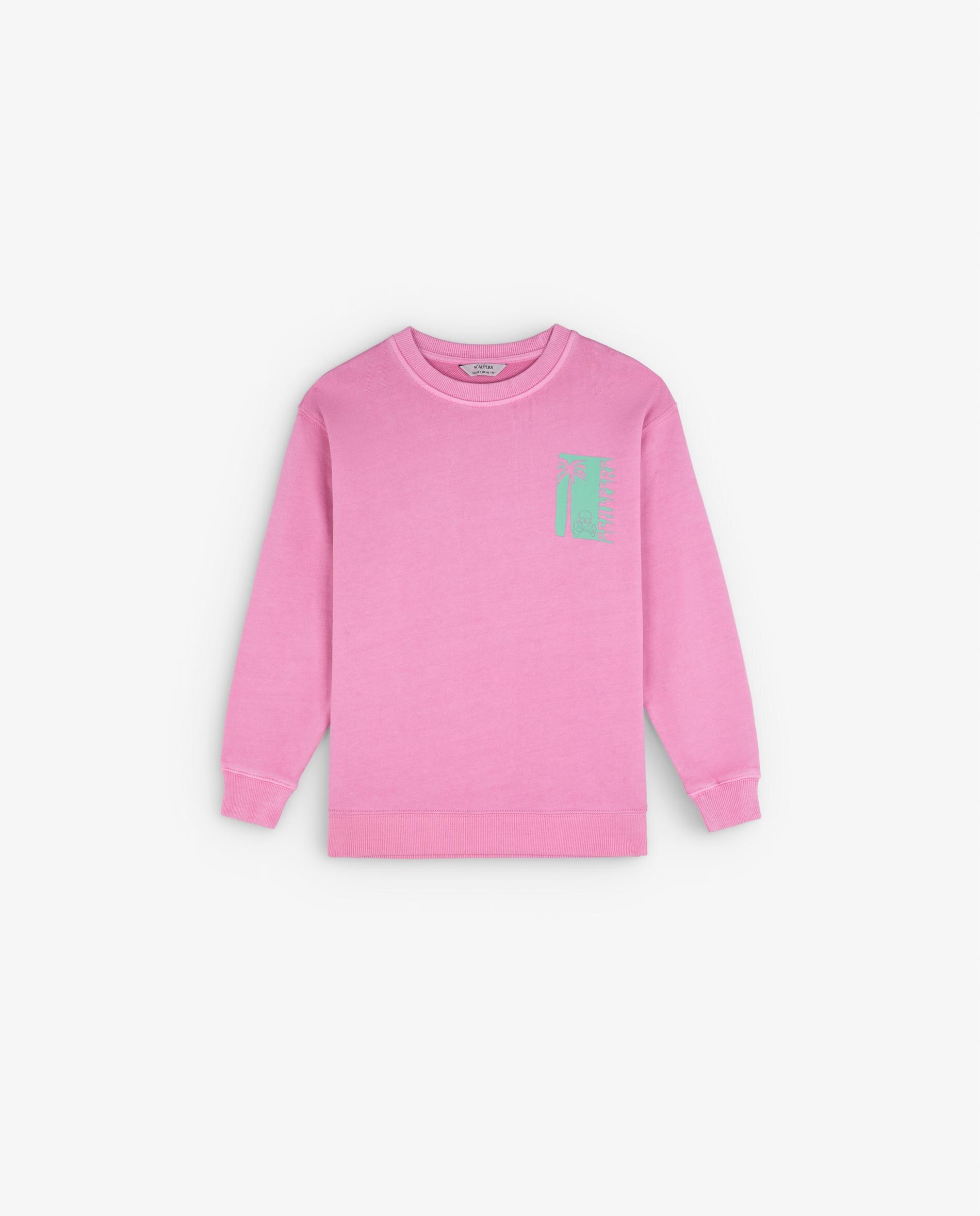 Sweatshirt Infantil de Algodão com Terminações em Malha Rib Scalpers Rosa-4