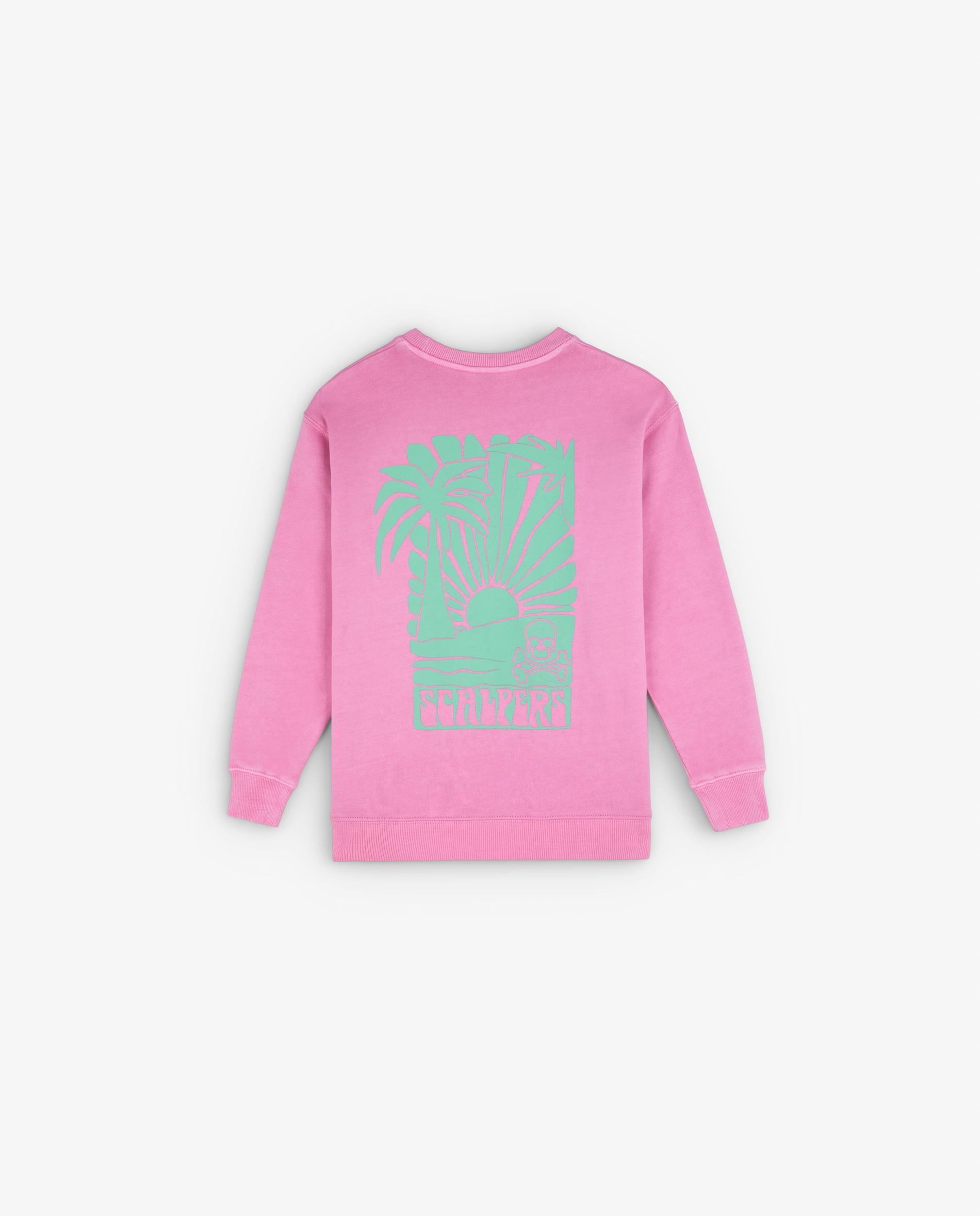 Sweatshirt Infantil de Algodão com Terminações em Malha Rib Scalpers Rosa-5