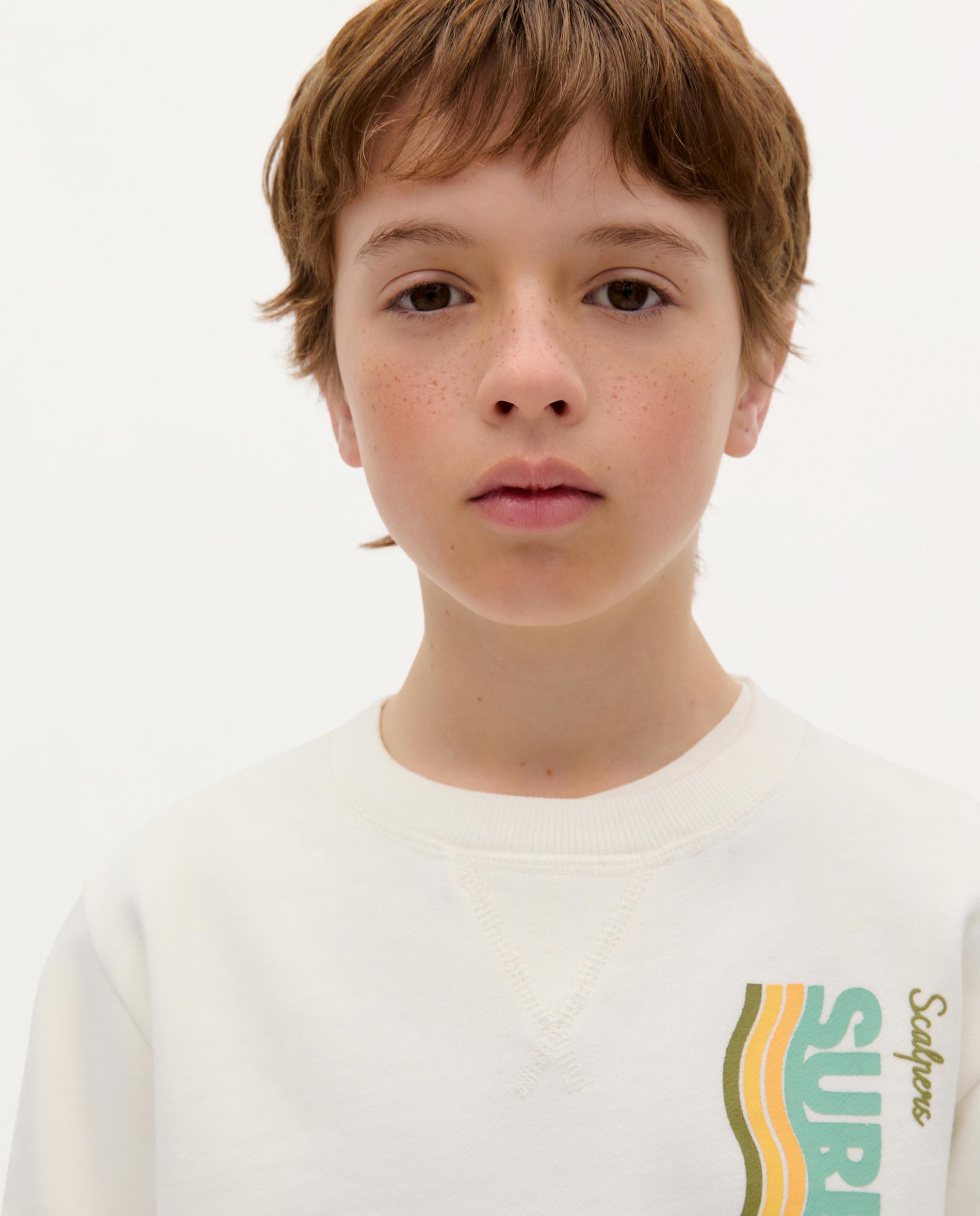 Sweatshirt Infantil de Algodão com Bolso Scalpers Branco-3