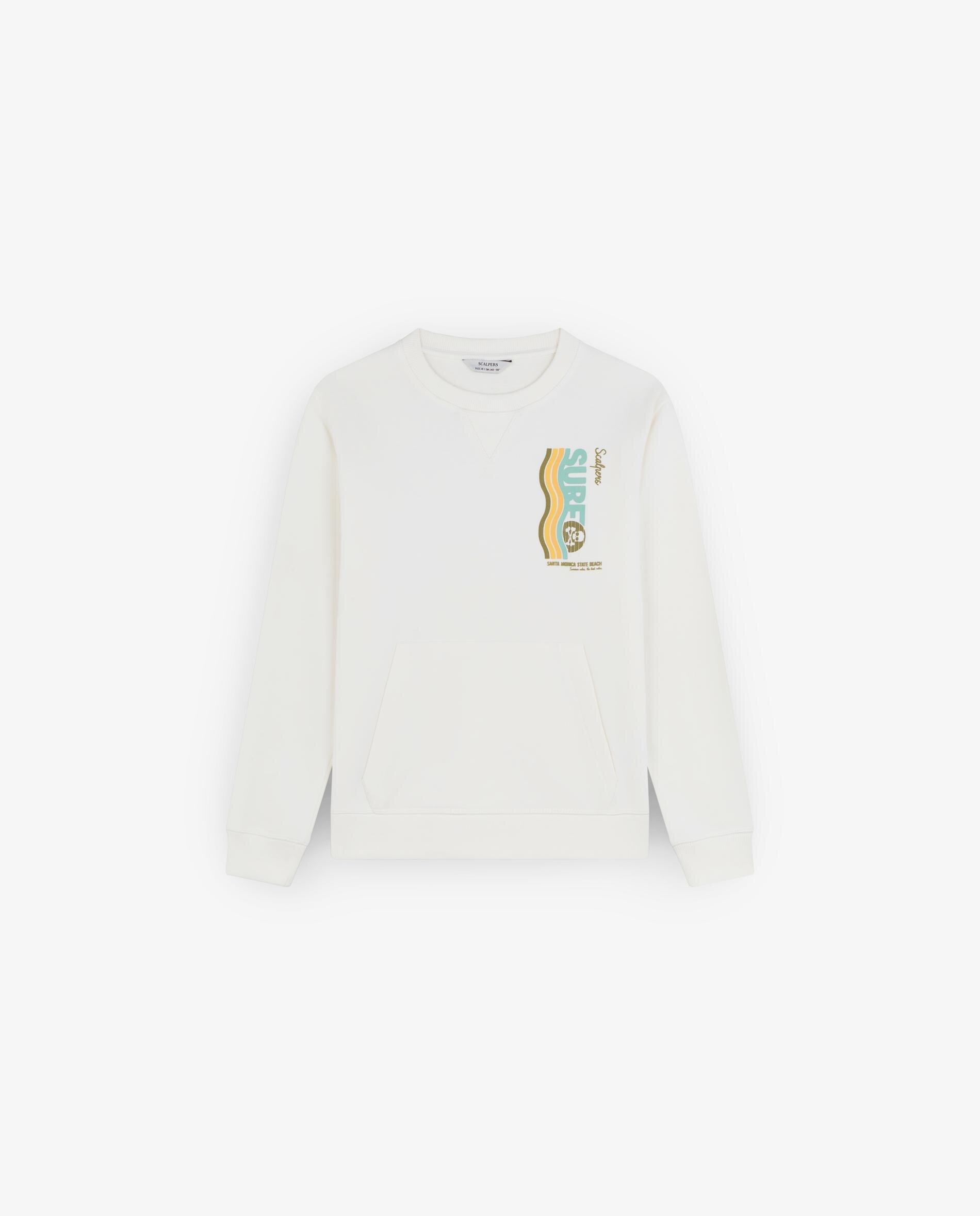 Sweatshirt Infantil de Algodão com Bolso Scalpers Branco-4