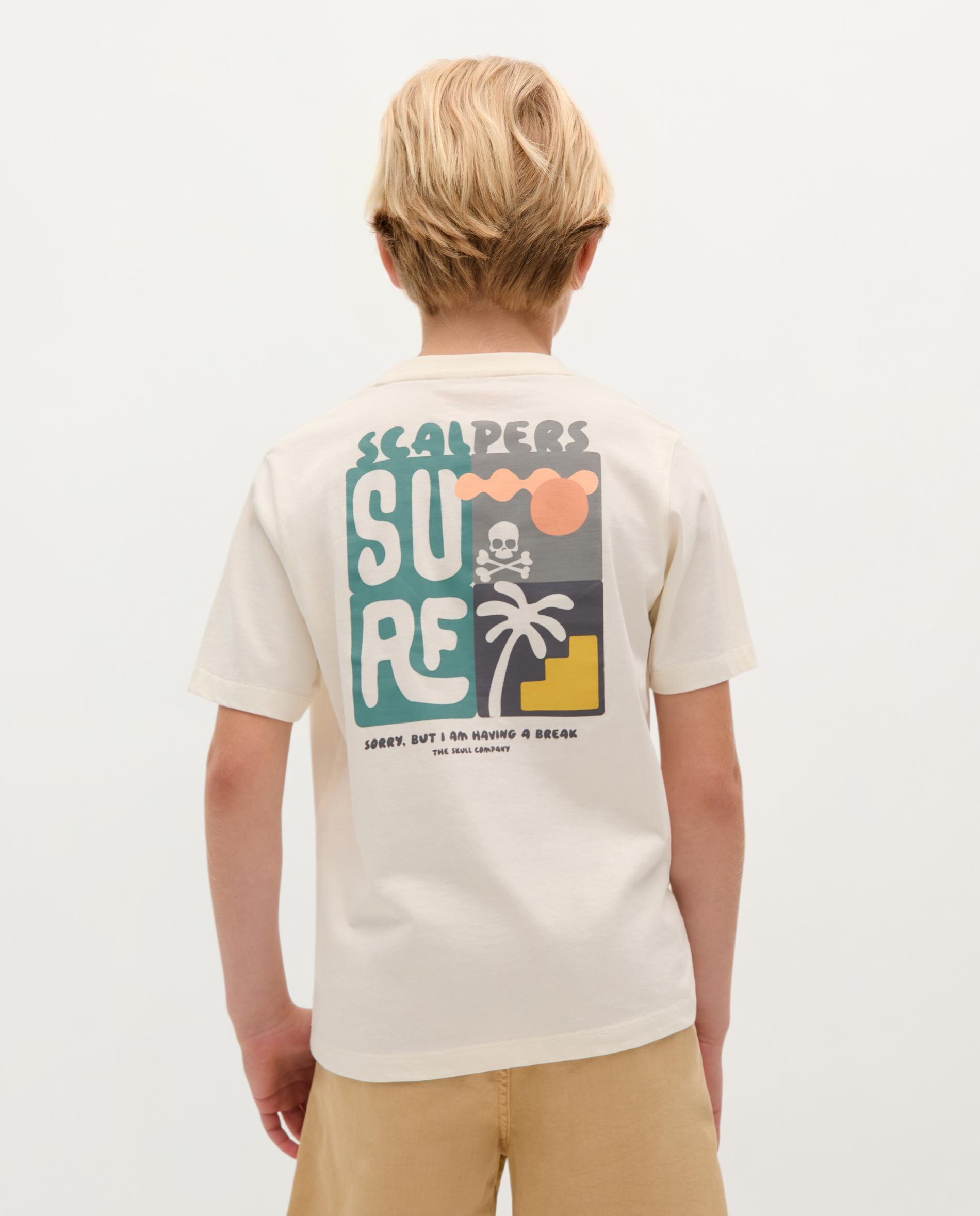 T-shirt Infantil em Algodão de Manga Curta Branco-2