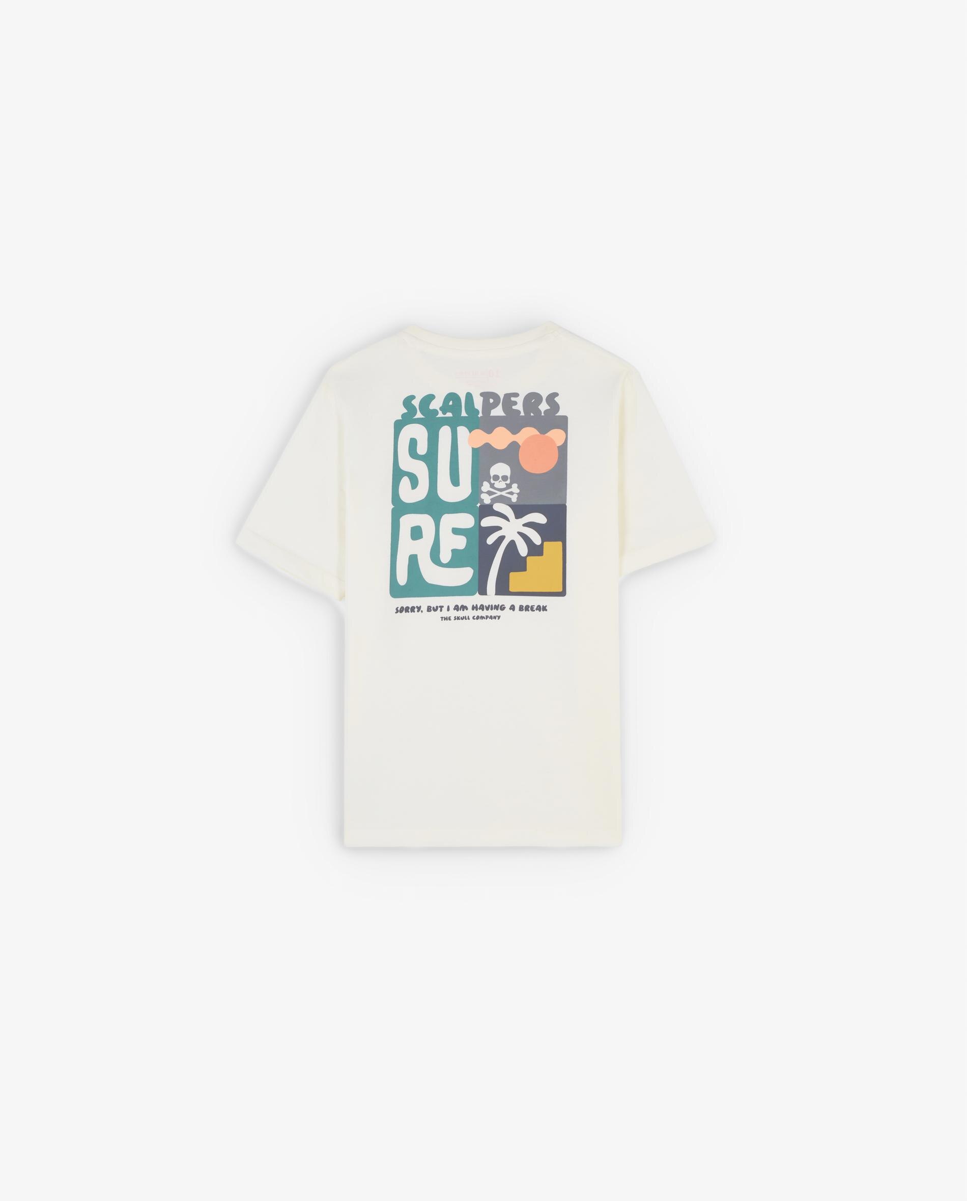 T-shirt Infantil em Algodão de Manga Curta Branco-5