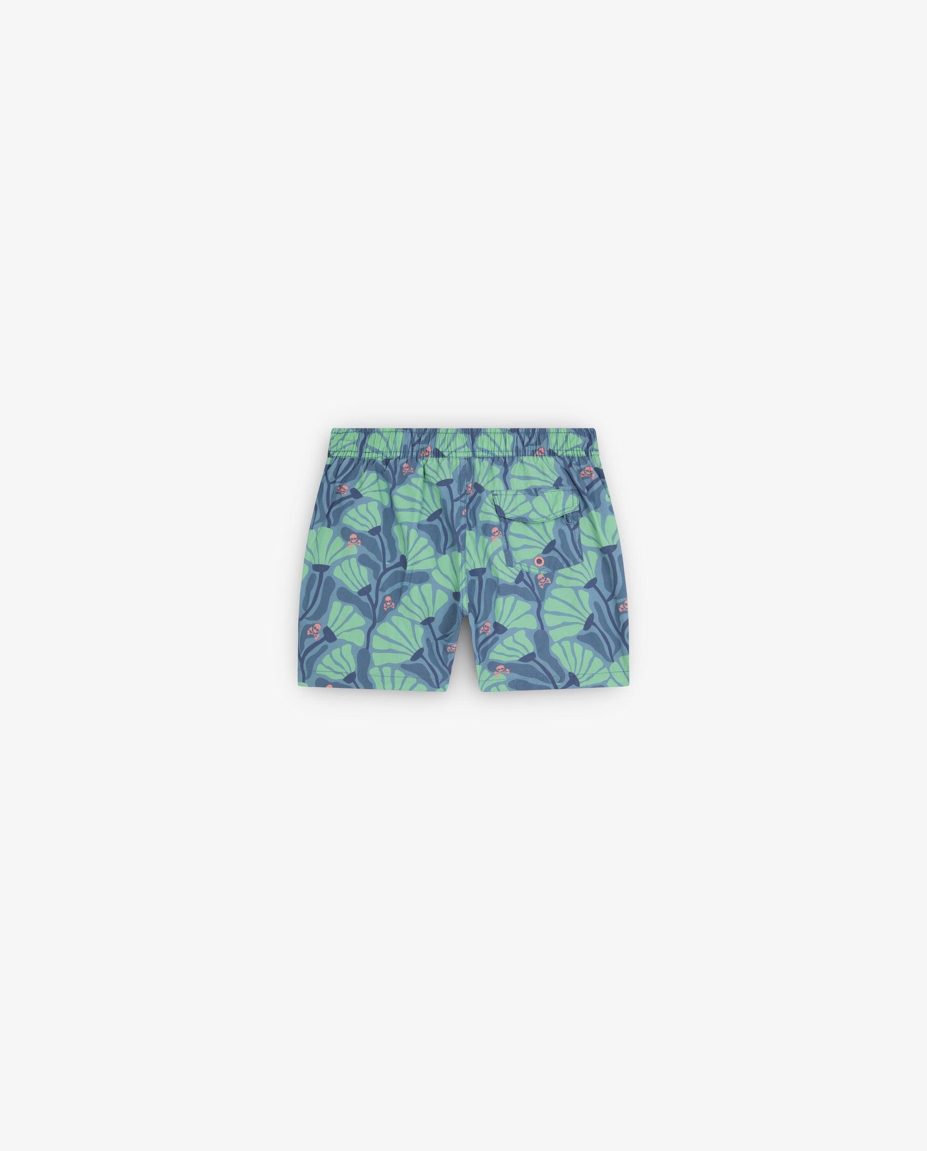 Fato de Banho Infantil com Fecho Ajustável e Estampado Floral Azul-2