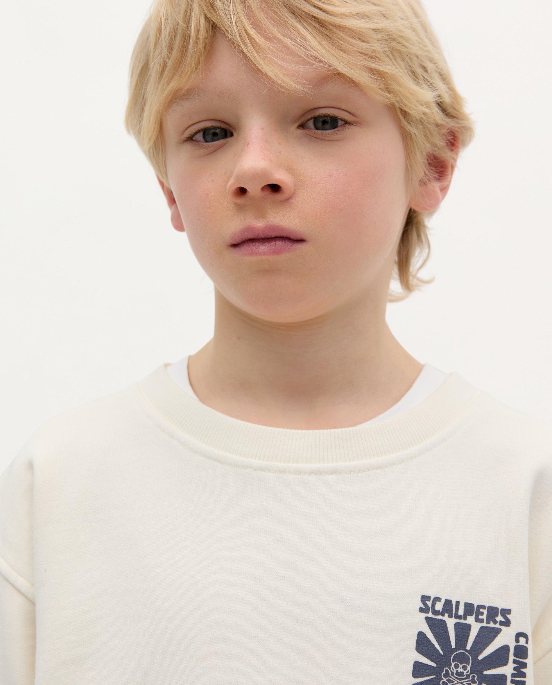 Sweatshirt Infantil de Algodão com Estampados Scalpers Branco-3