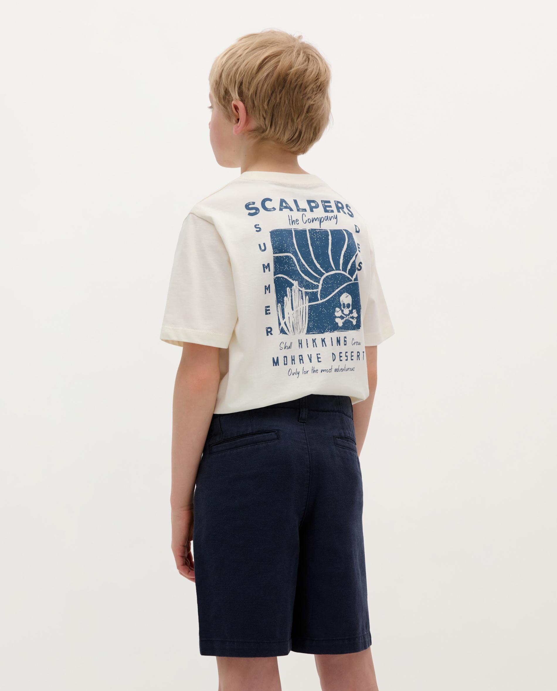 Bermudas Infantil com Fecho Zip e Botão Scalpers Azul-marinho-2