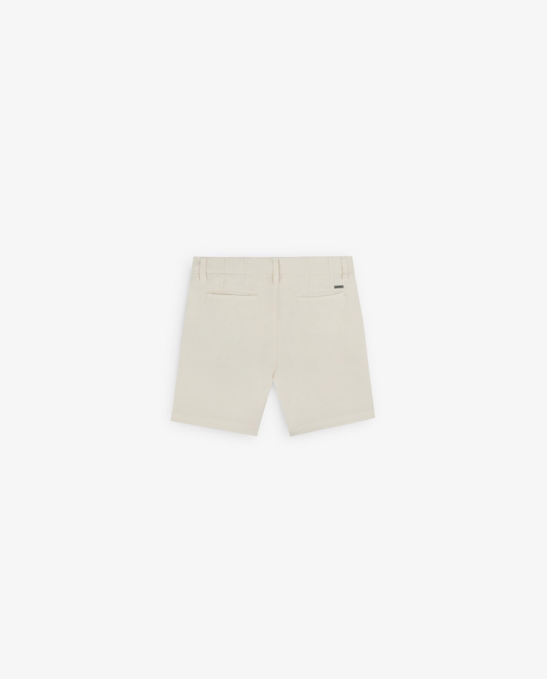 Bermudas Infantil com Fecho Zip e Botão Bege-5