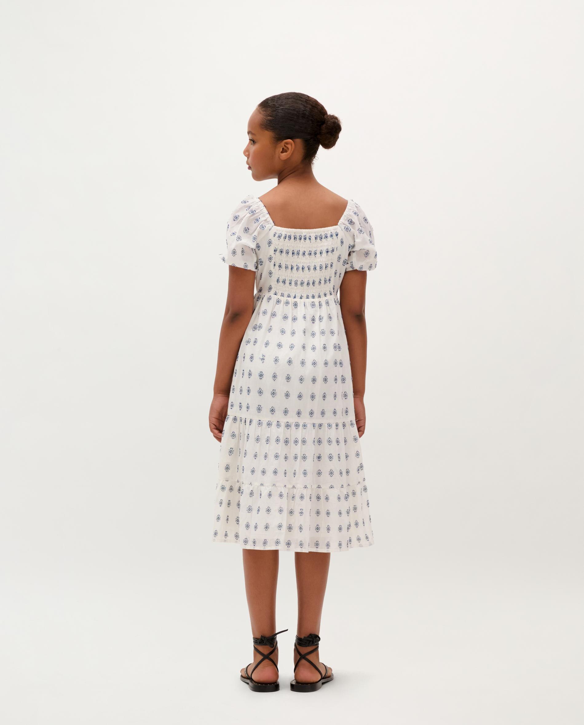 Vestido de Algodão com Mangas Abalonadas Scalpers Branco-2