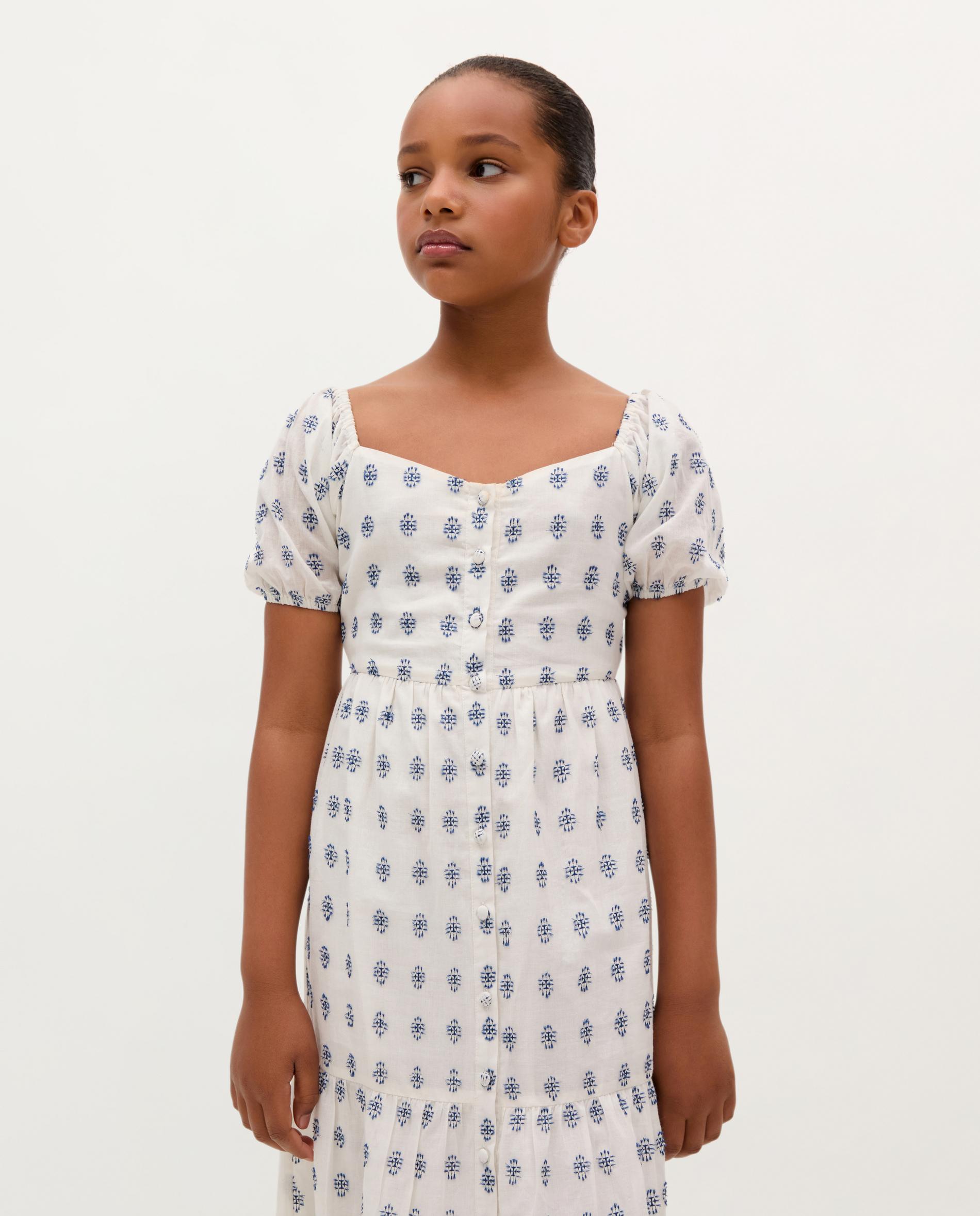 Vestido de Algodão com Mangas Abalonadas Scalpers Branco-3