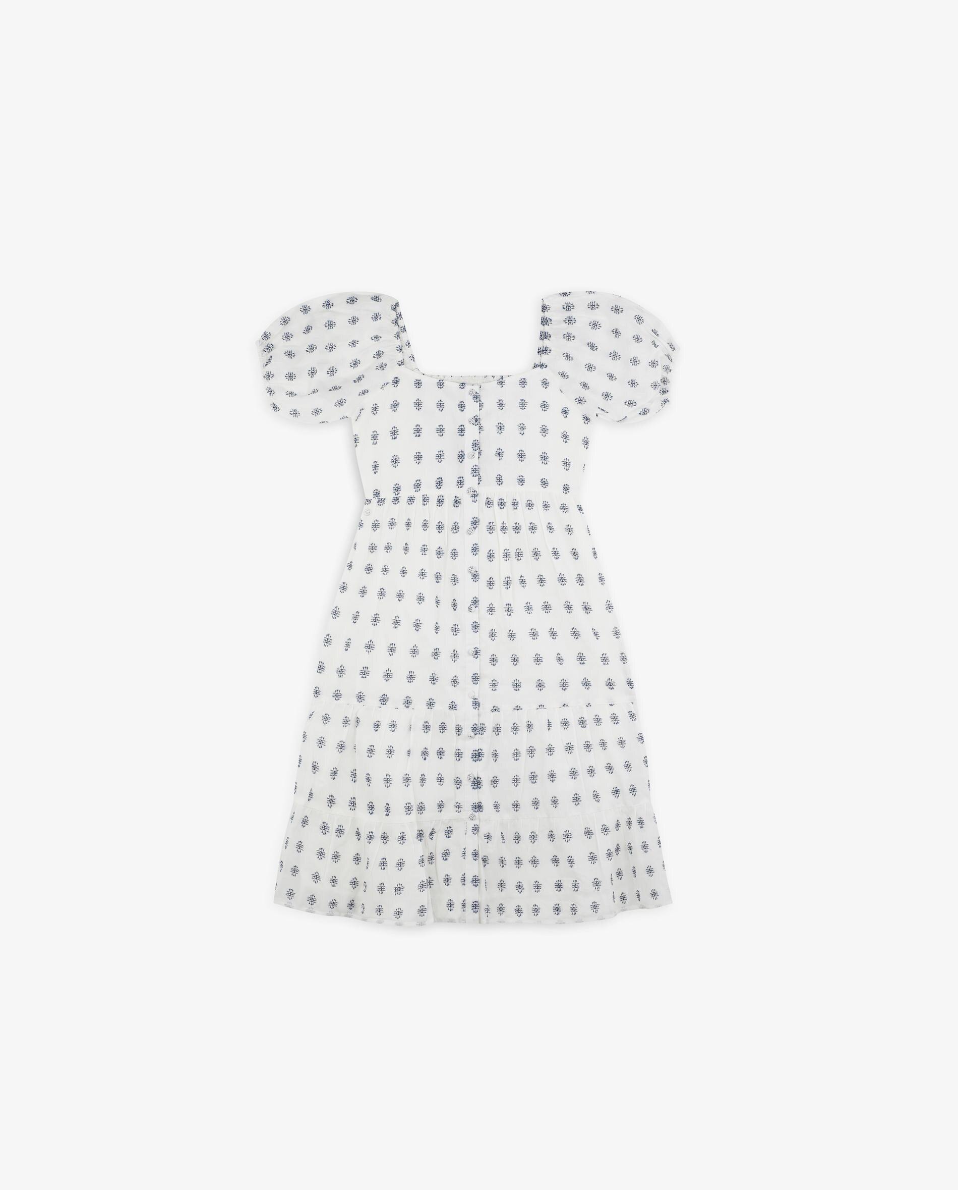Vestido de Algodão com Mangas Abalonadas Scalpers Branco-4