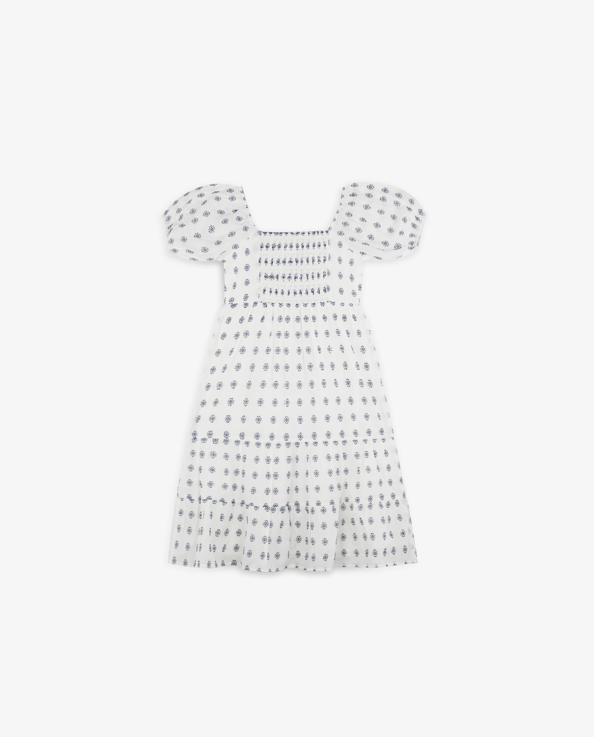 Vestido de Algodão com Mangas Abalonadas Scalpers Branco-5