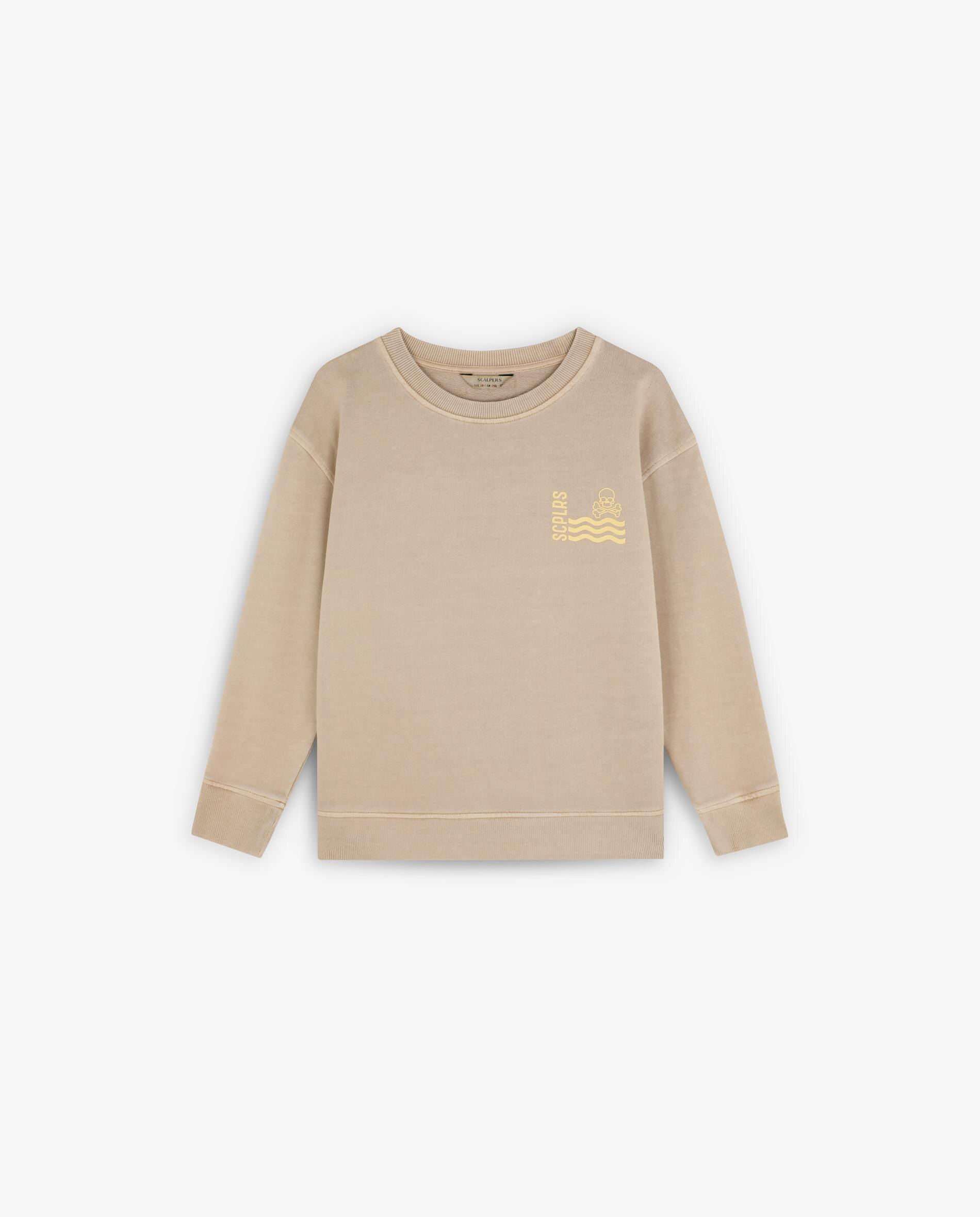 Sweatshirt Infantil de Algodão com Estampados Scalpers Taupe-4