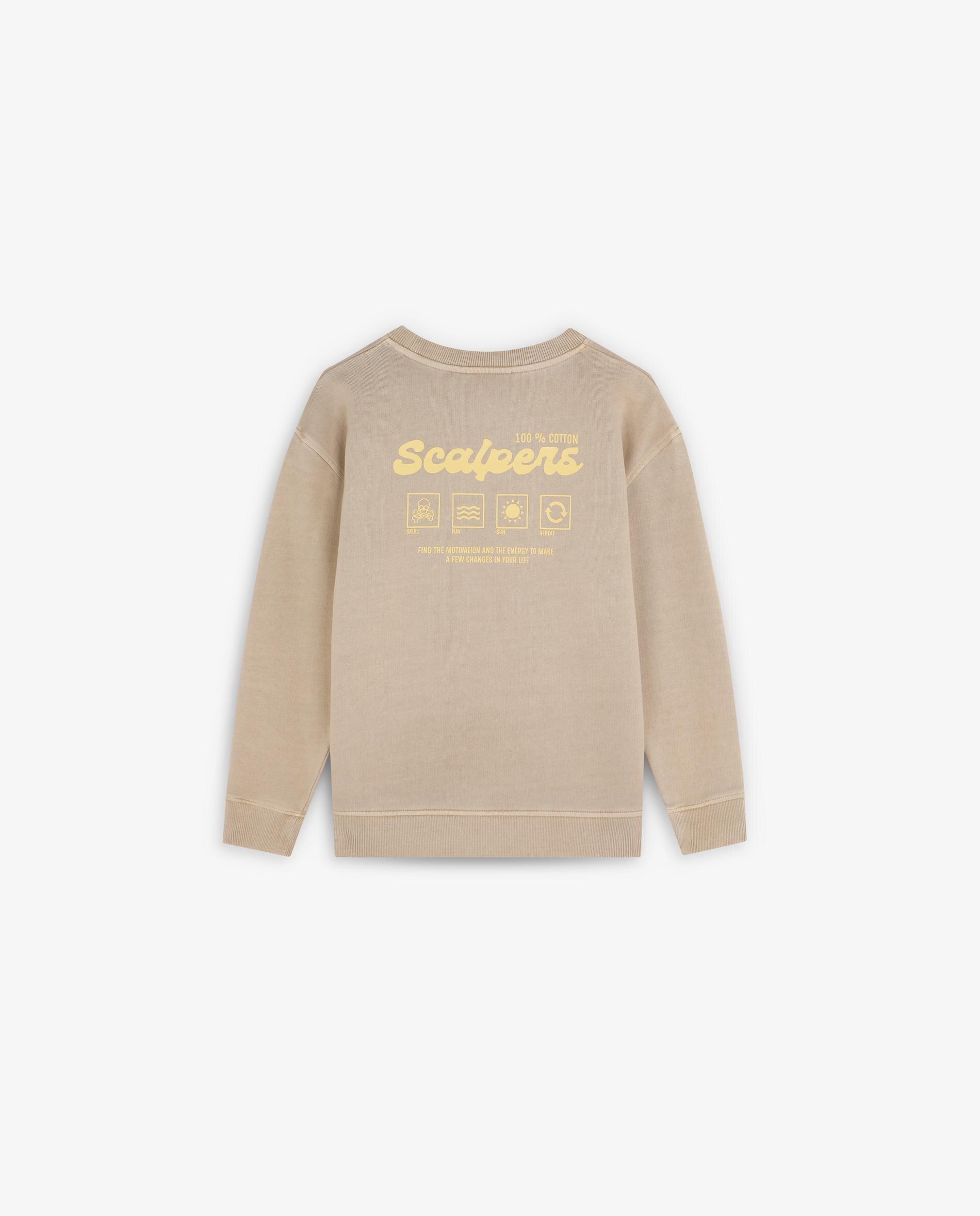 Sweatshirt Infantil de Algodão com Estampados Scalpers Taupe-5