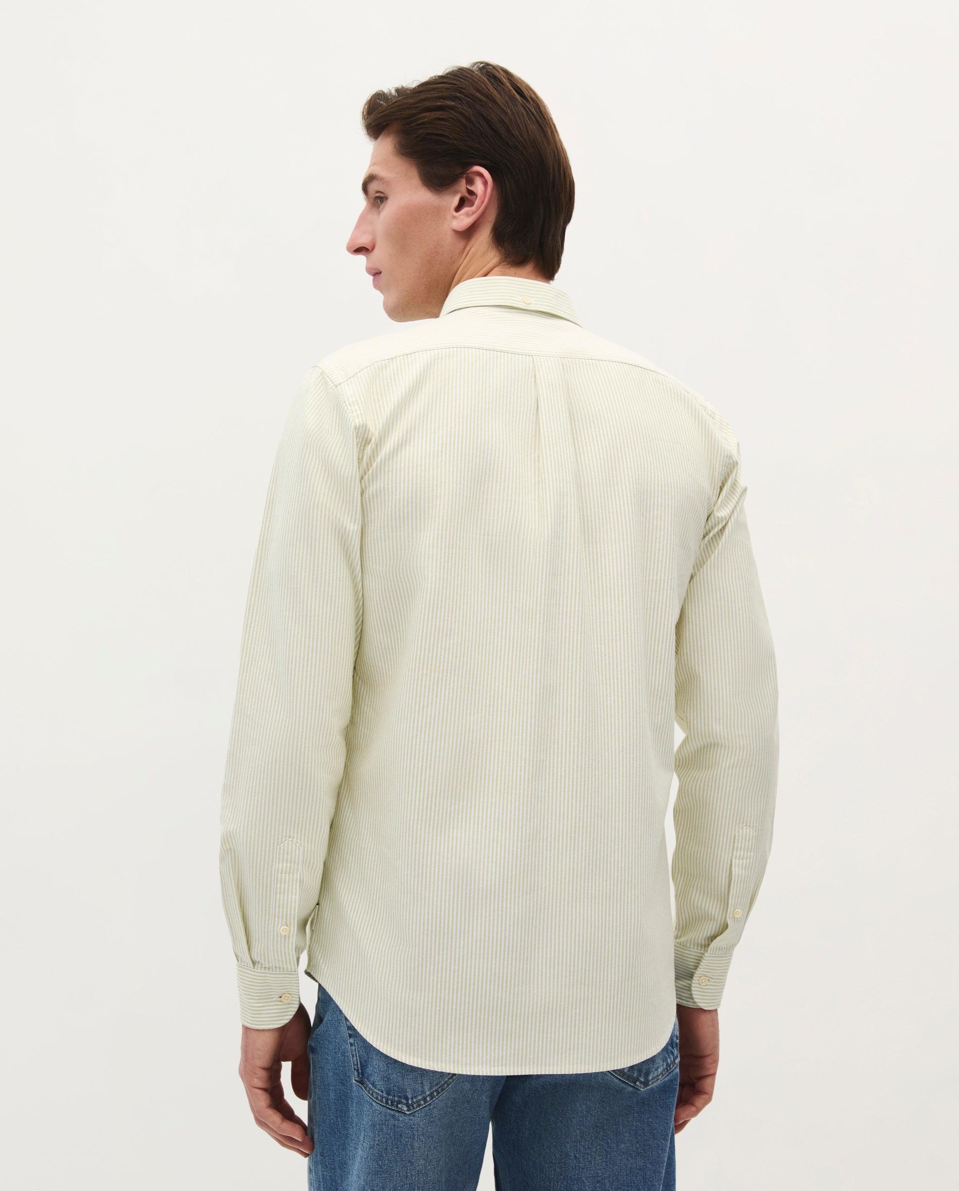 Camisa em Algodão às Riscas Amarelo-2