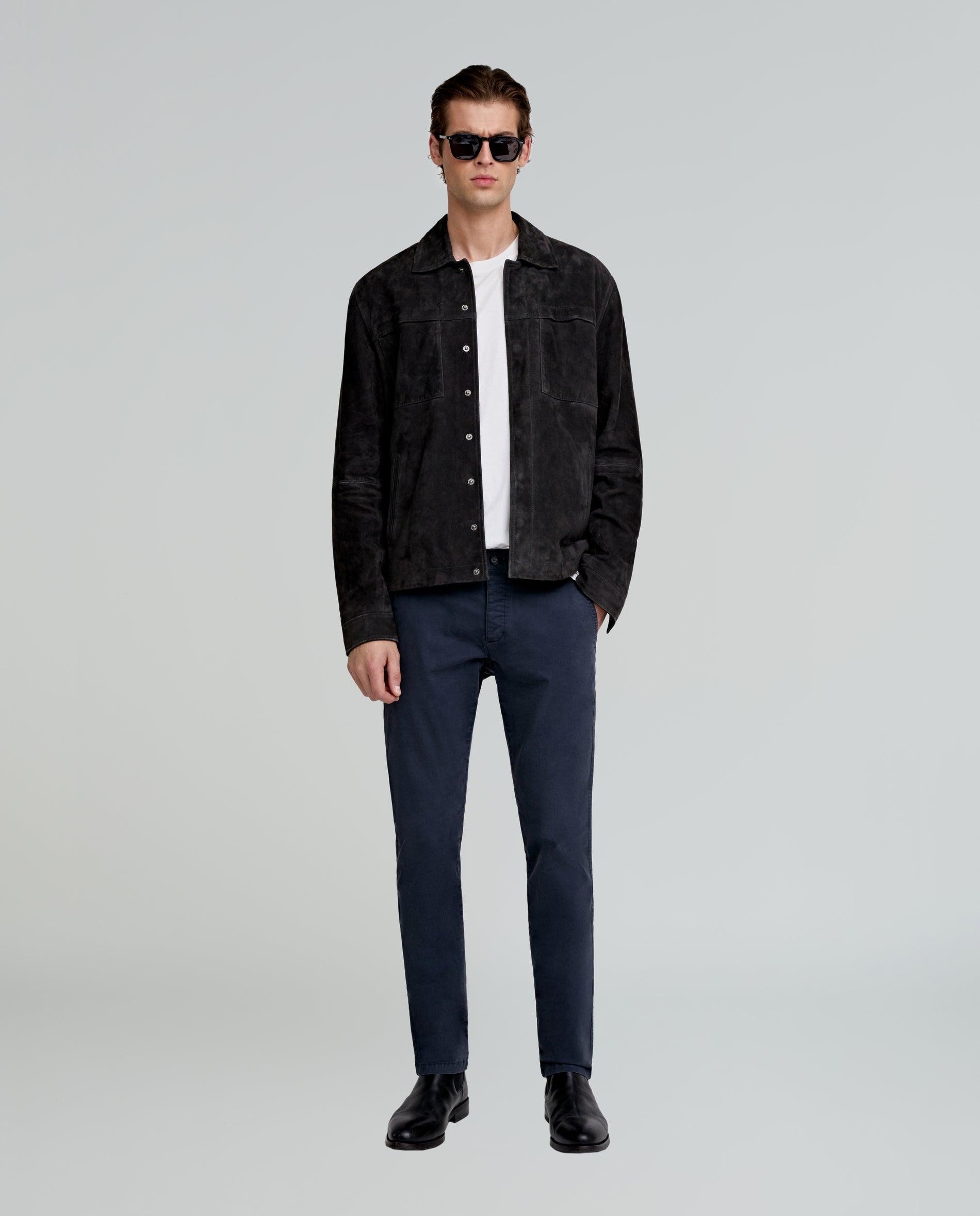 Calças Chino Regular Fit Ligeiramente Elásticas Navy-1