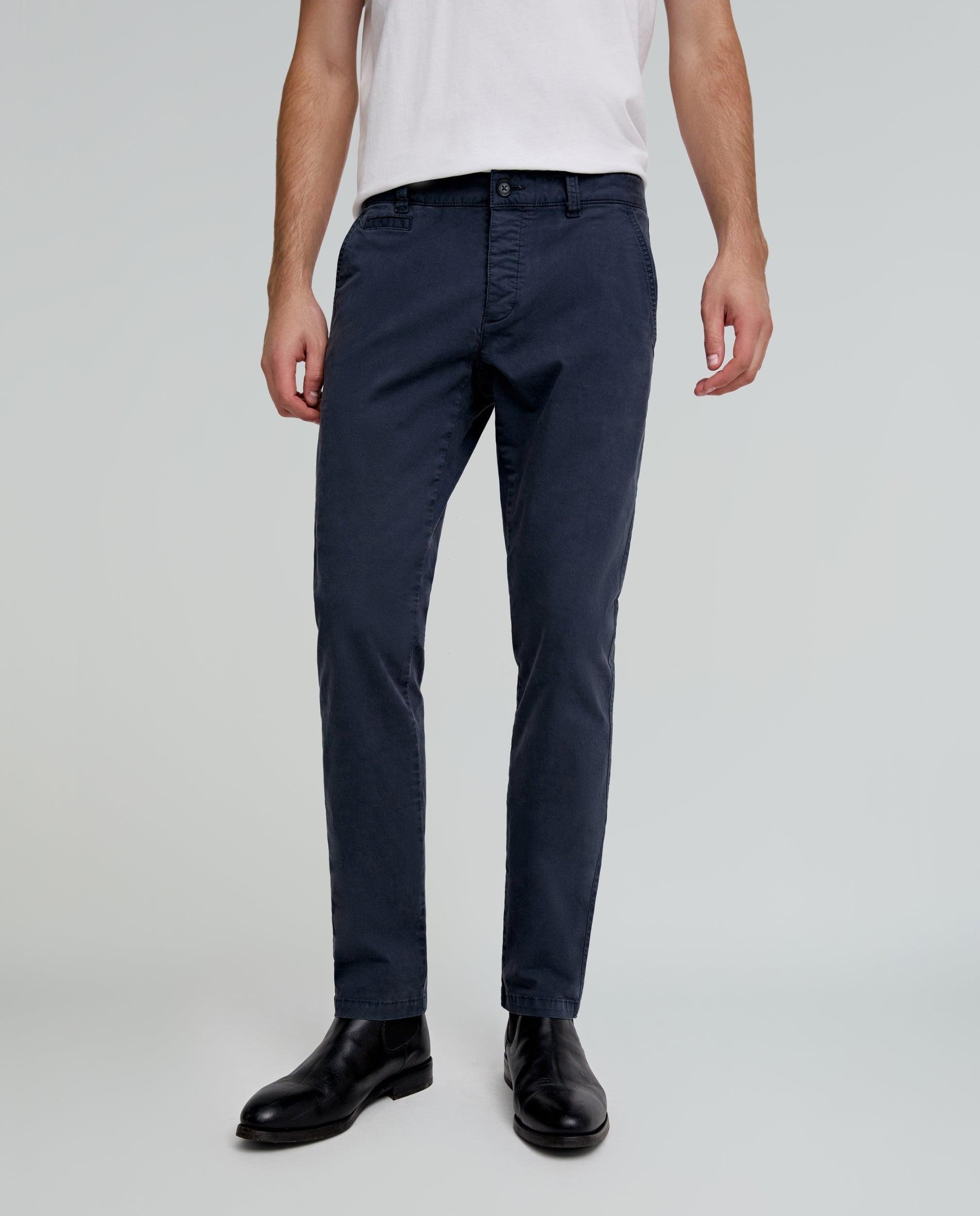 Calças Chino Regular Fit Ligeiramente Elásticas Navy-3