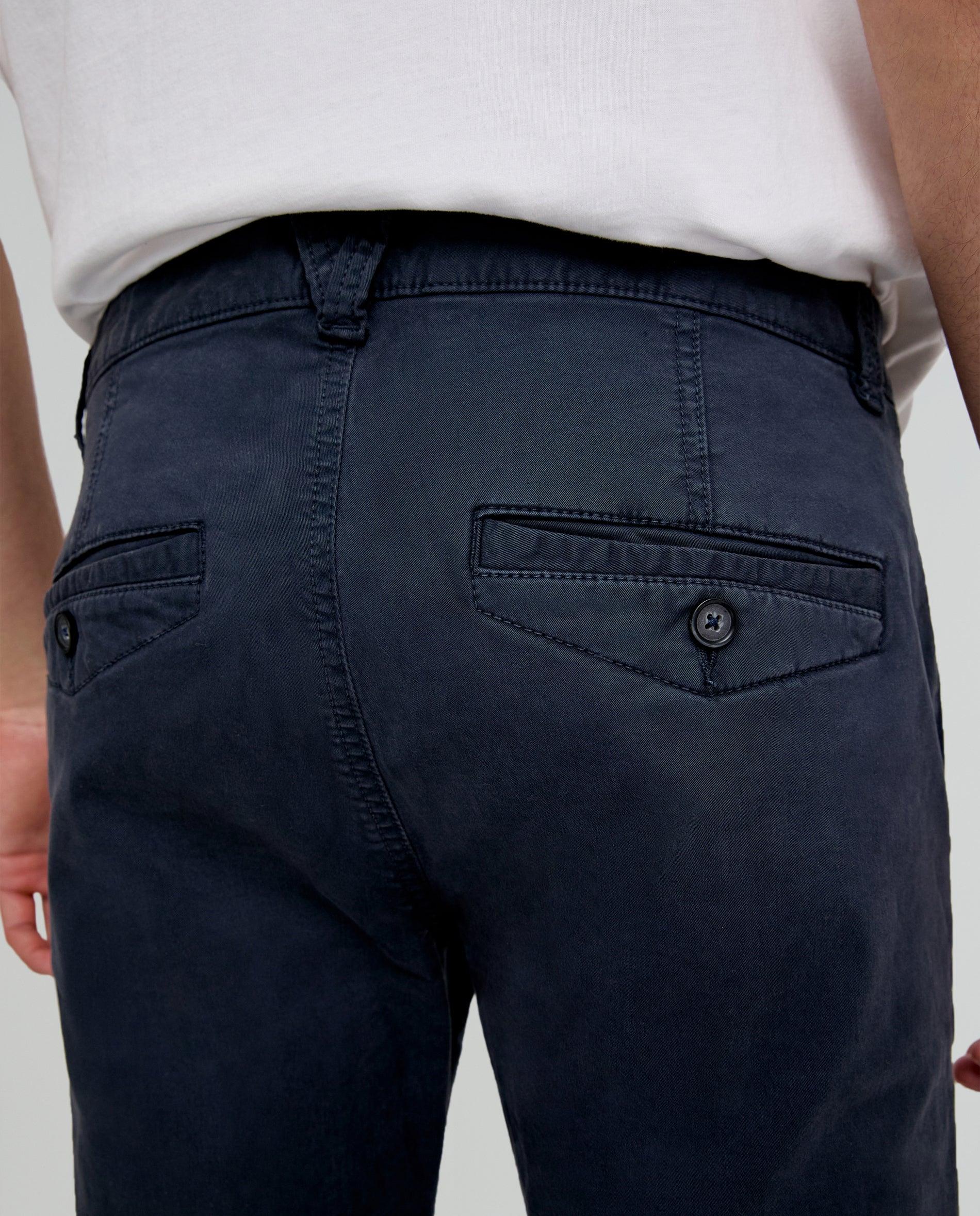 Calças Chino Regular Fit Ligeiramente Elásticas Navy-5