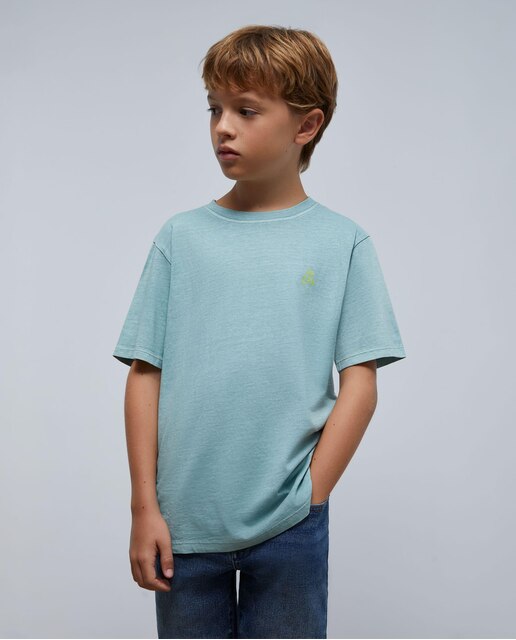 T-shirt Infantil de Manga Curta e Gola Redonda
