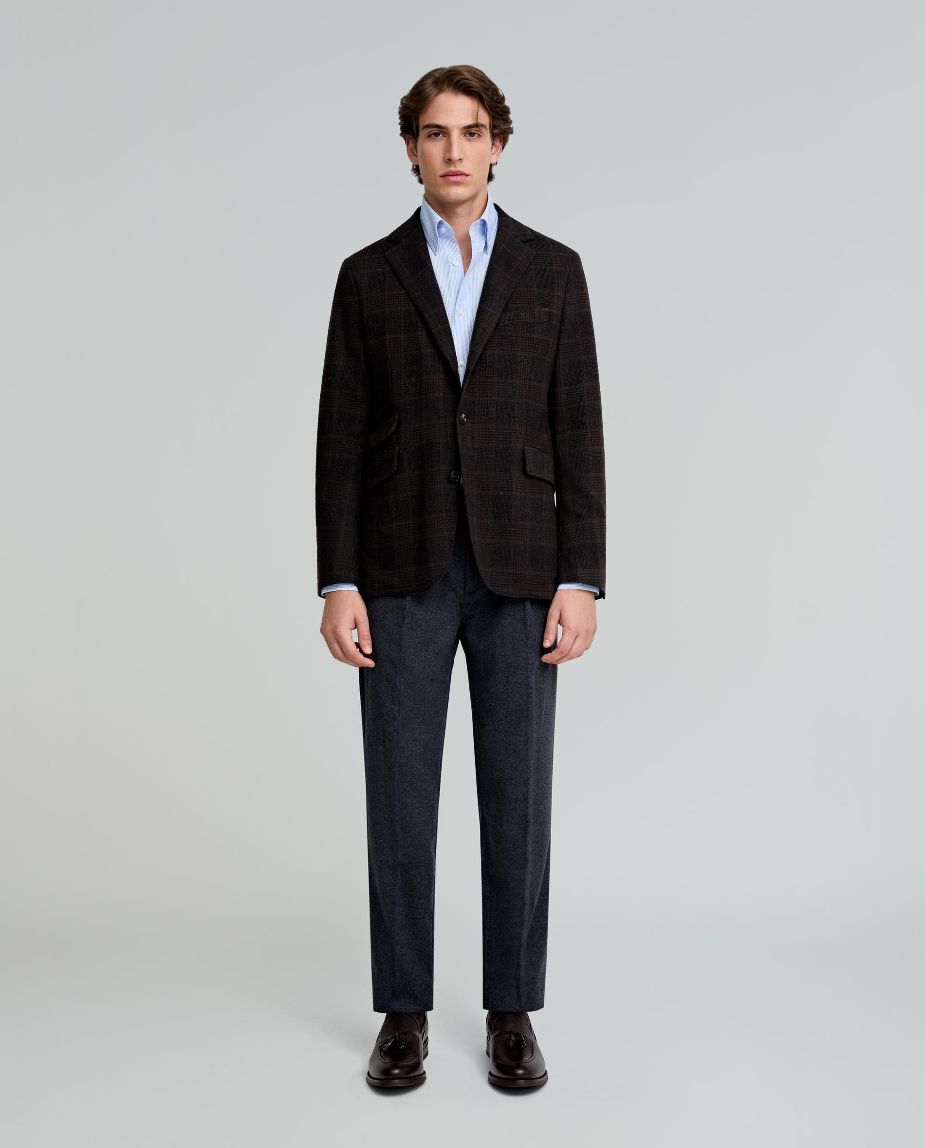 Blazer Aos Quadrados Regular Fit Castanho-2