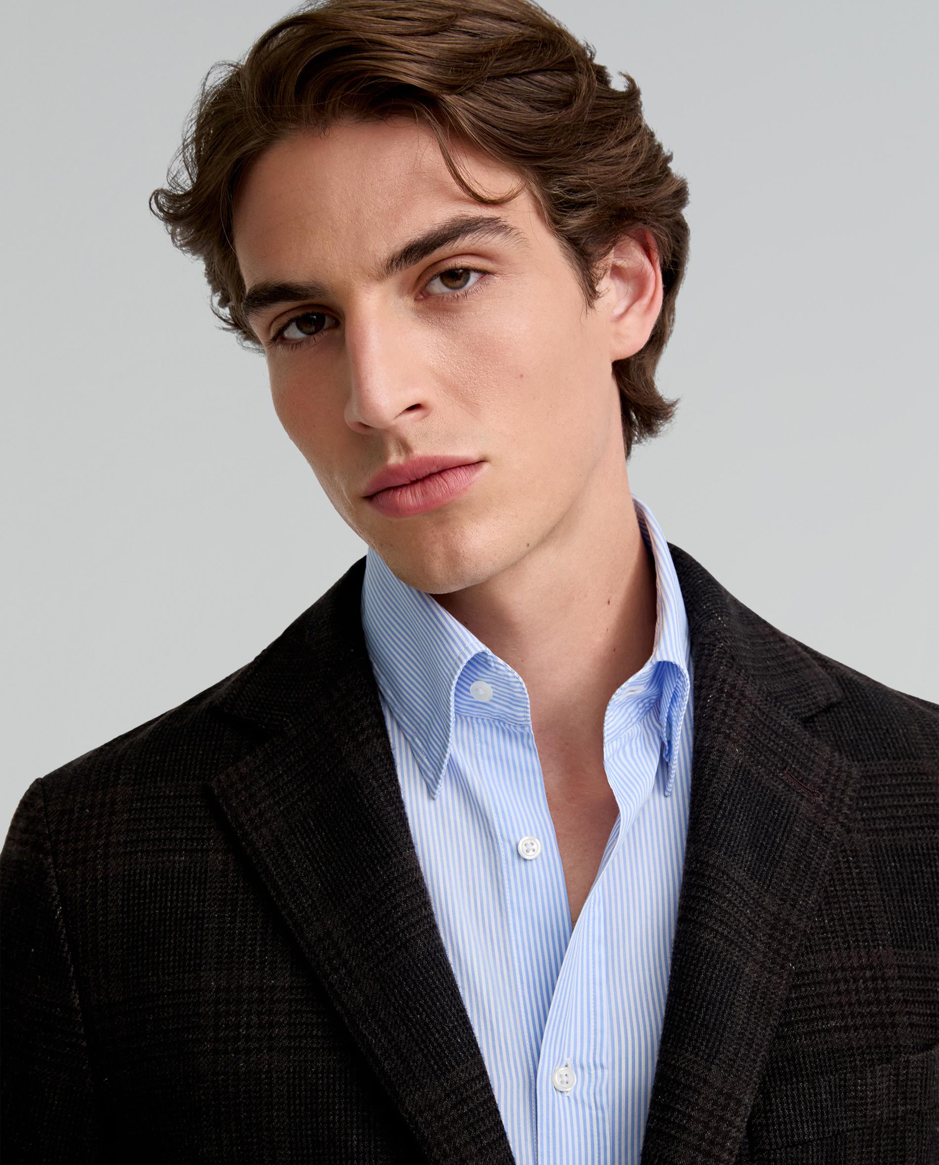 Blazer Aos Quadrados Regular Fit Castanho-3
