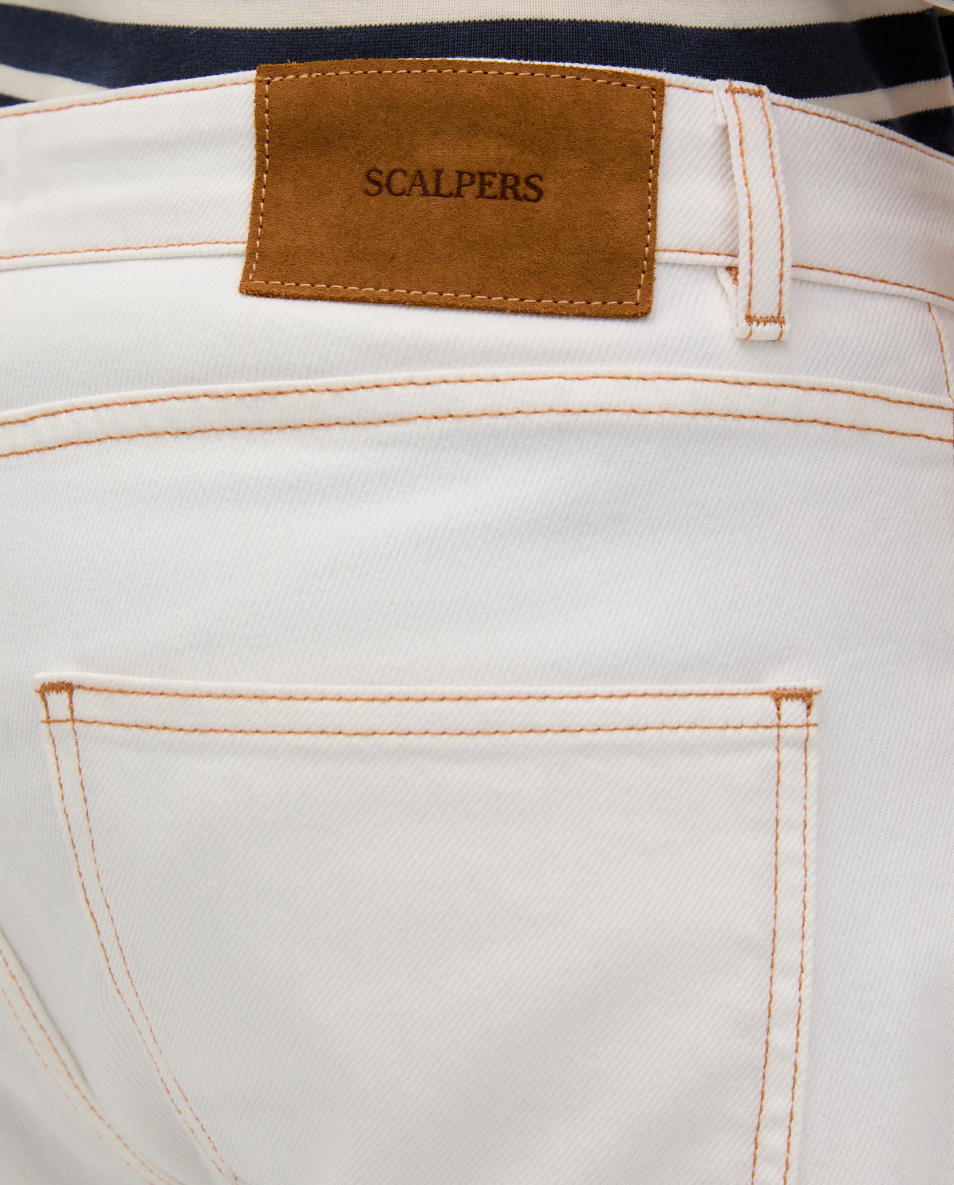 Jeans Regular Cropped com Presilhas na Cintura Creme-4