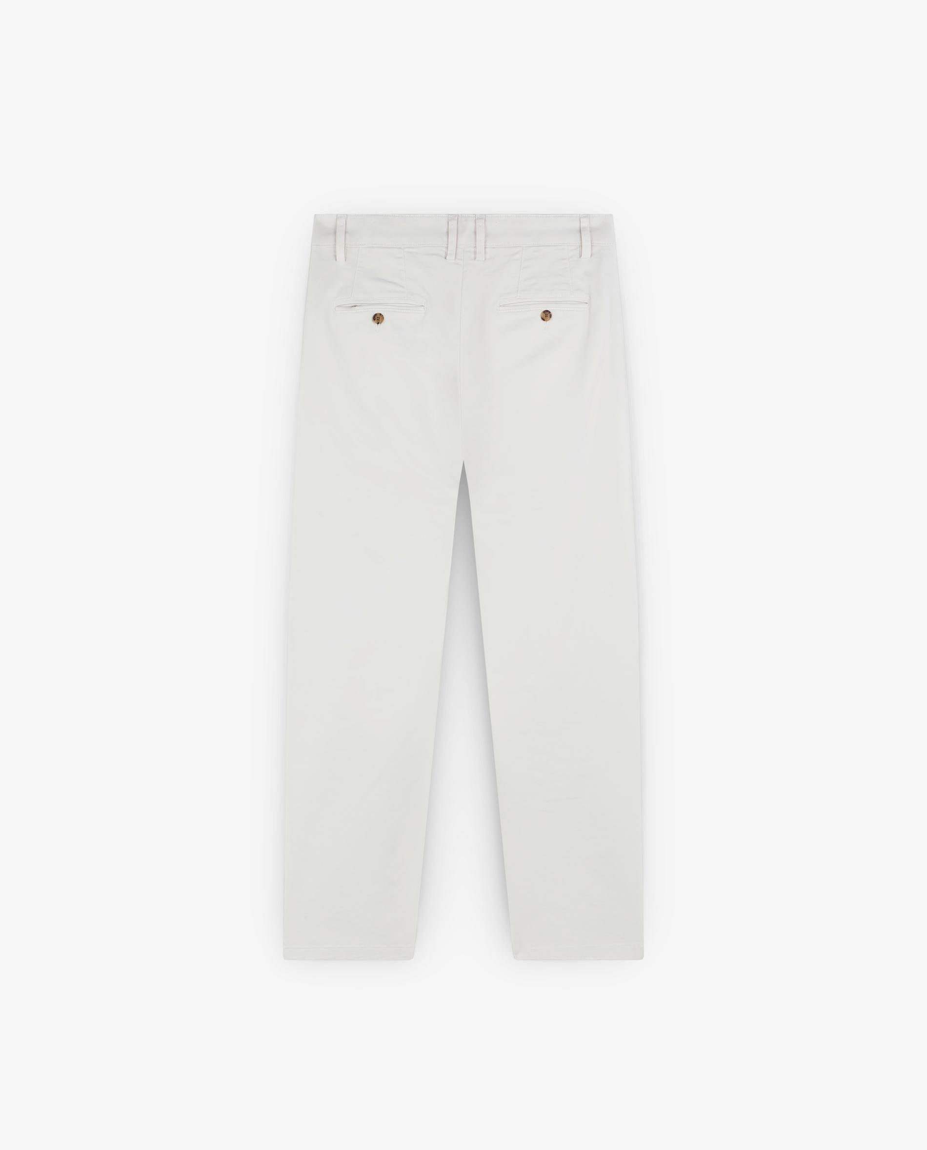 Calças Chino Relaxed Fit Ligeiramente Elásticas Creme-6
