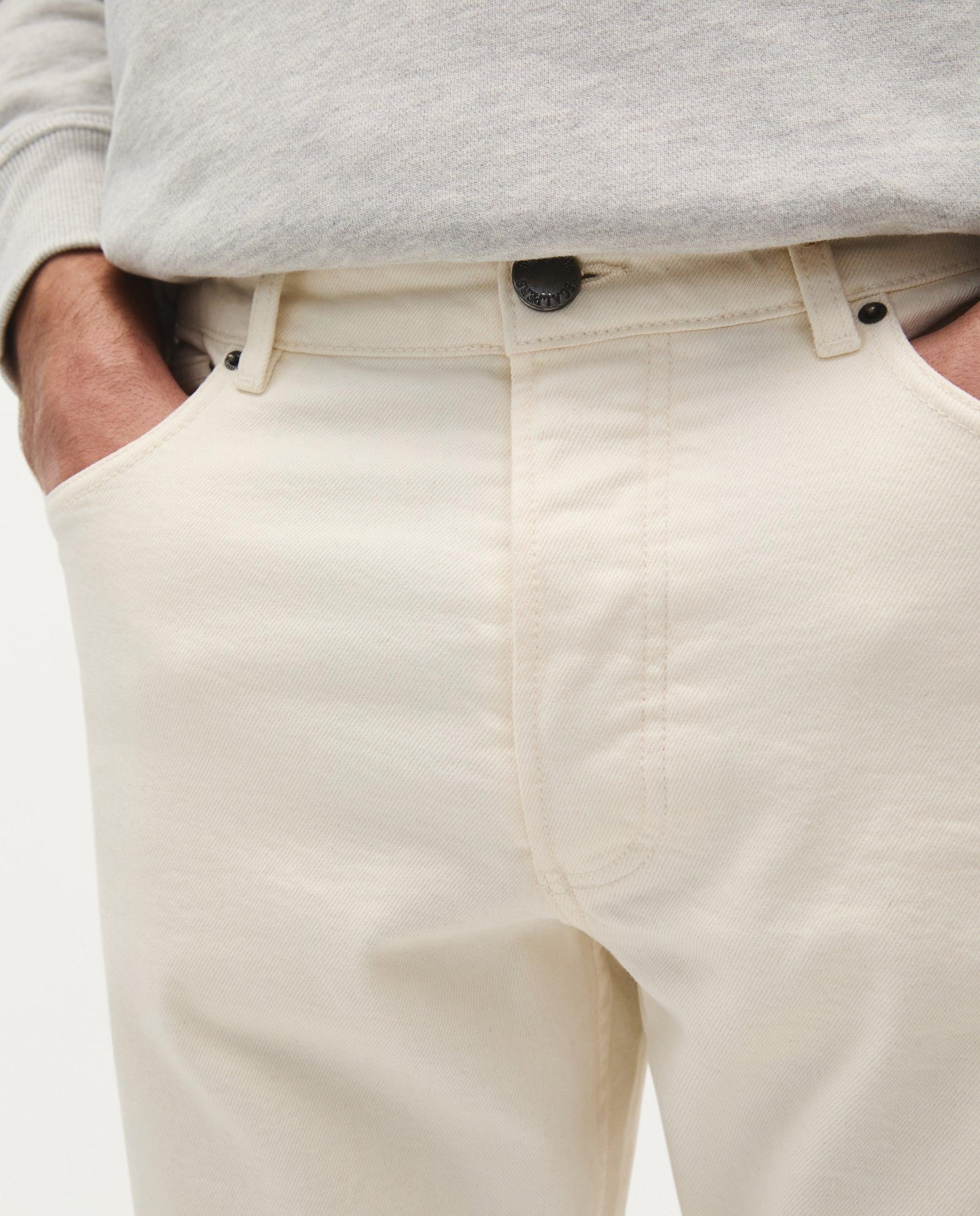 Jeans Regular Ligeiramente Elásticos Branco-3