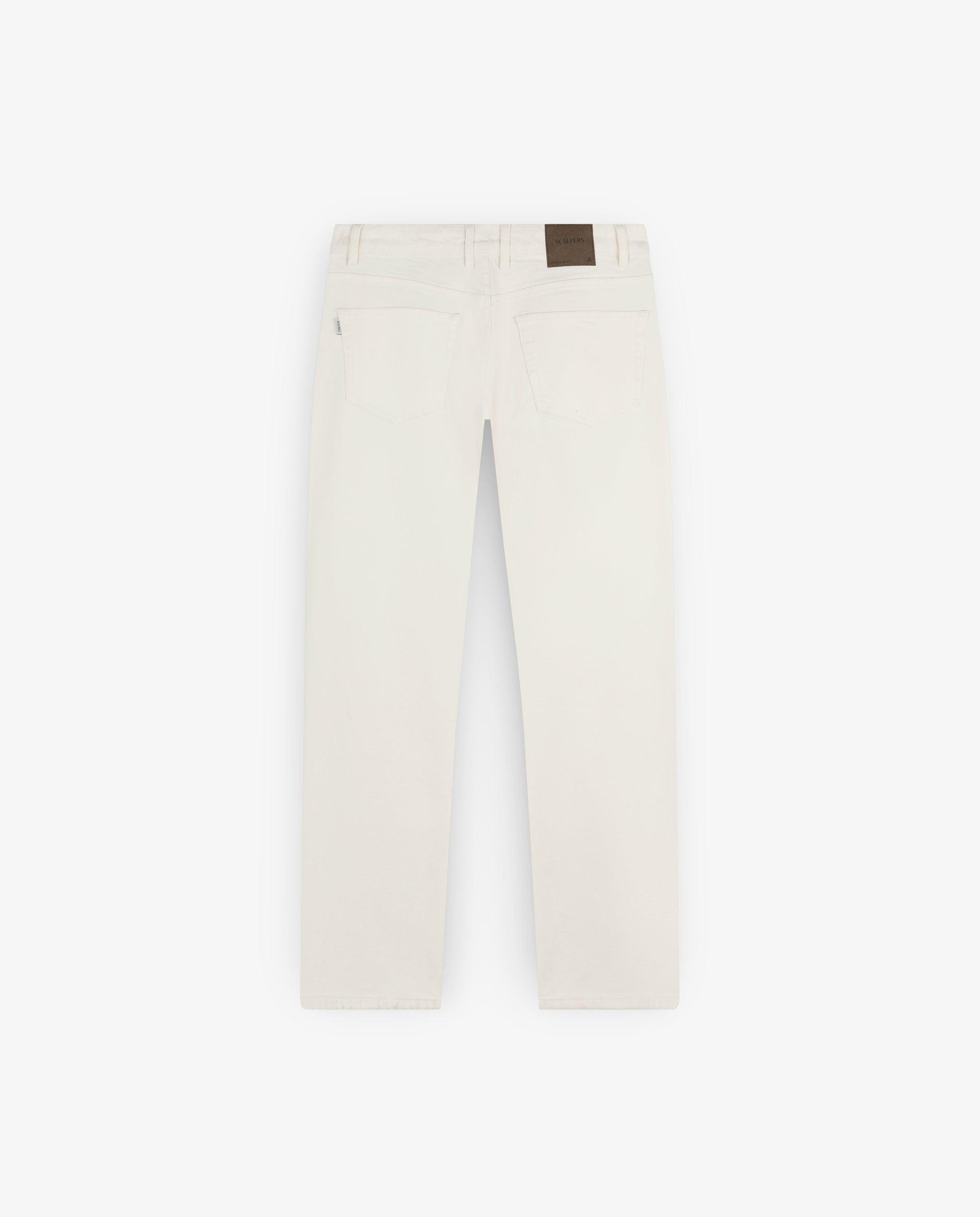 Jeans Regular Ligeiramente Elásticos Branco-5
