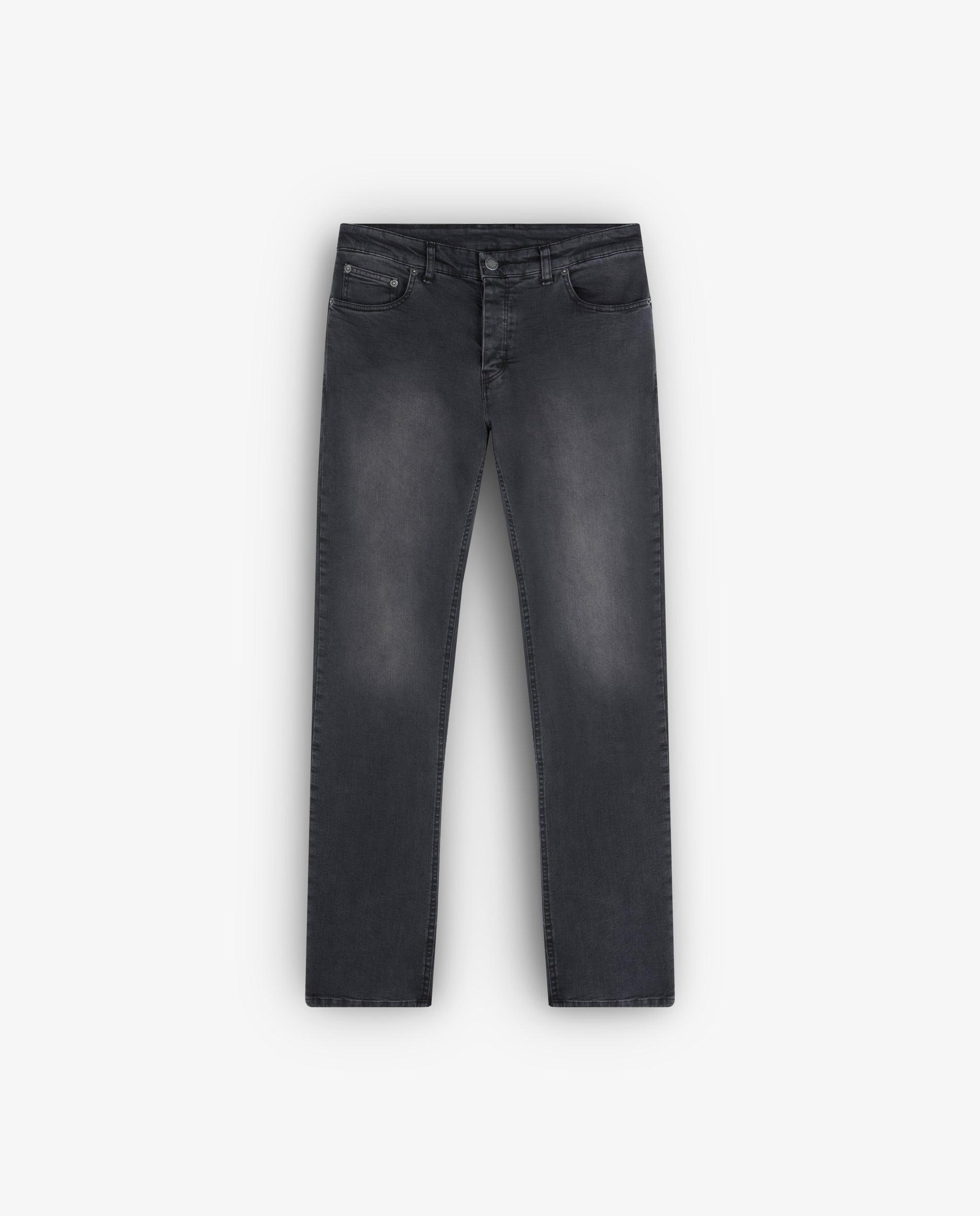 Jeans Slim Ligeiramente Elásticos Preto-1