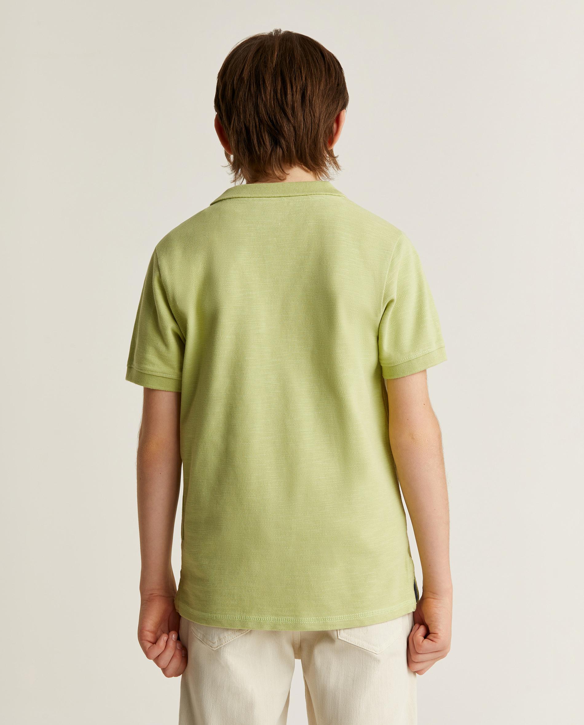 Polo Infantil de Manga Curta com Caveira em Contraste Scalpers Verde-claro-2