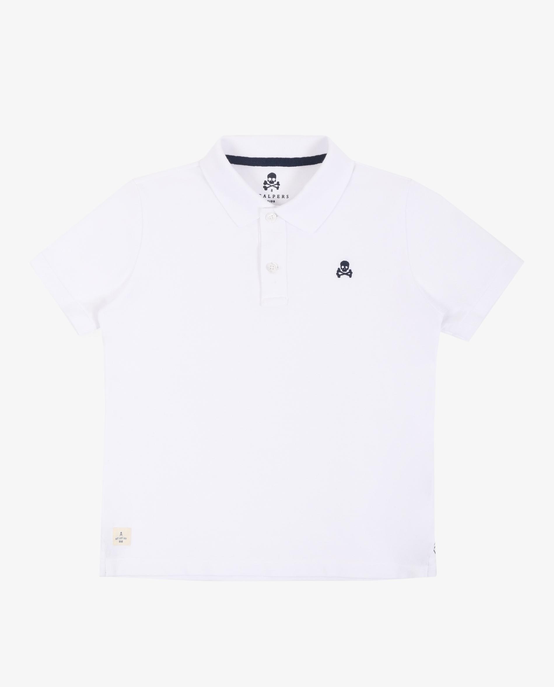 Polo Infantil de Algodão com Manga Curta Branco-5