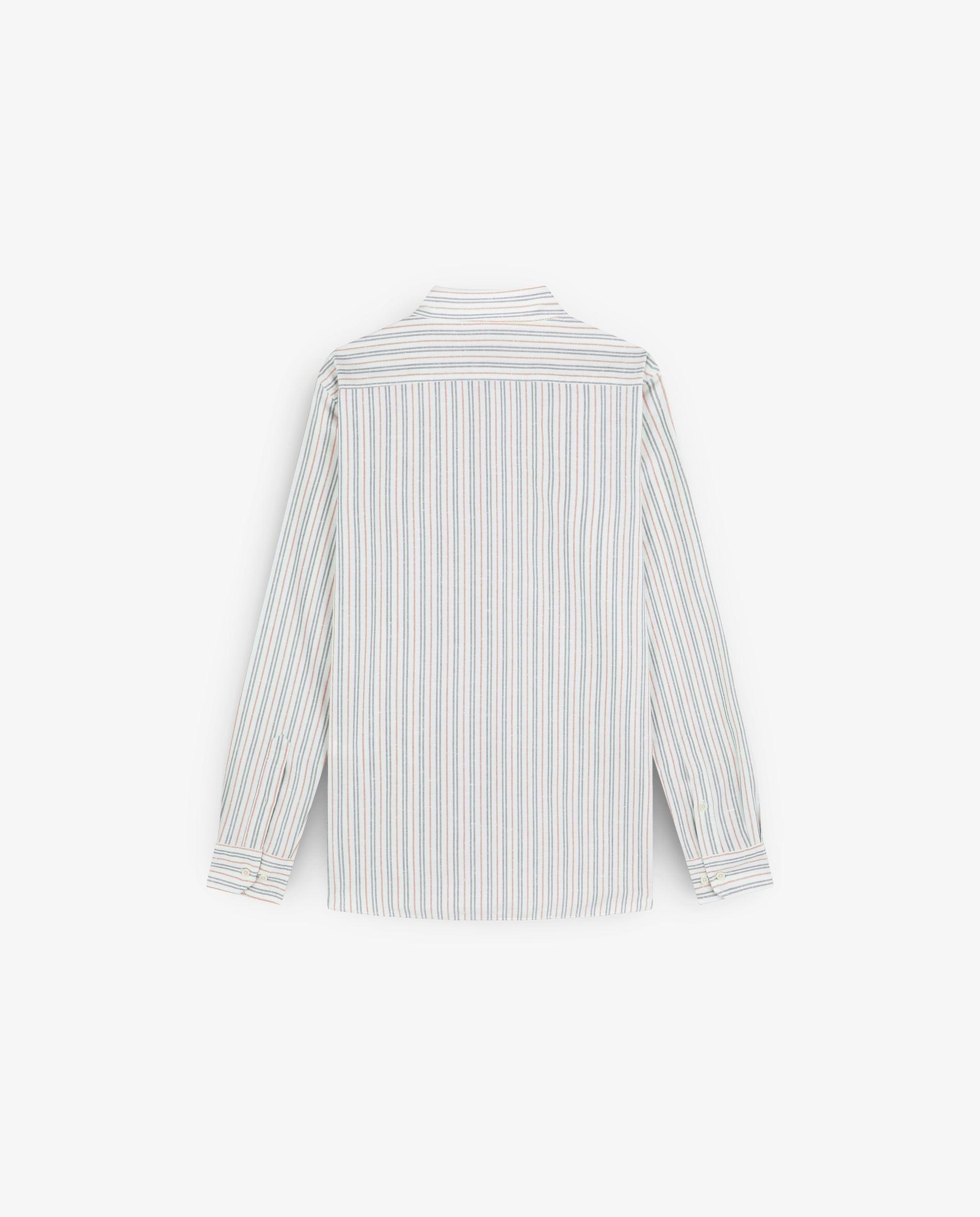 Camisa Regular Fit de Algodão Às Riscas Branco-2