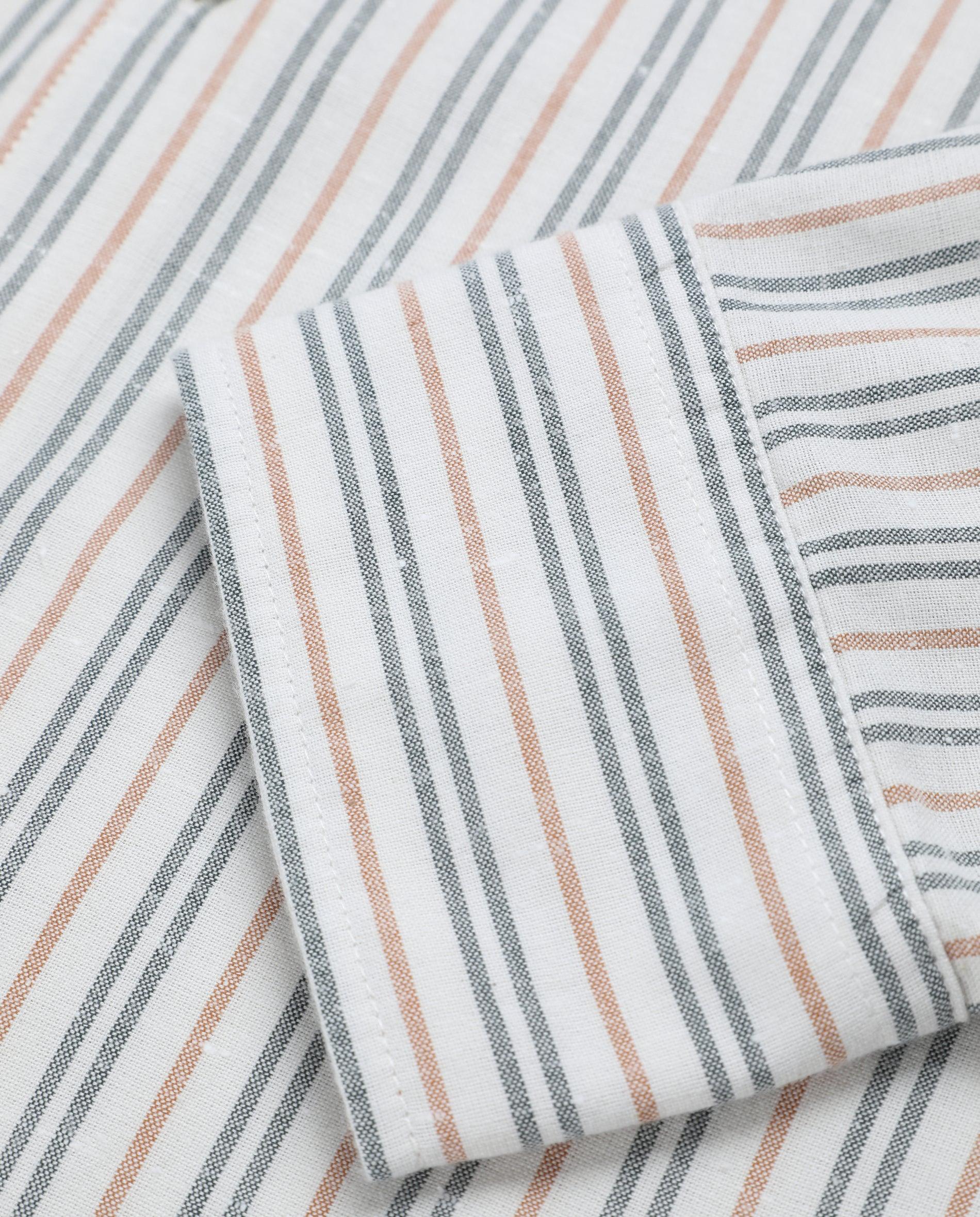 Camisa Regular Fit de Algodão Às Riscas Branco-3