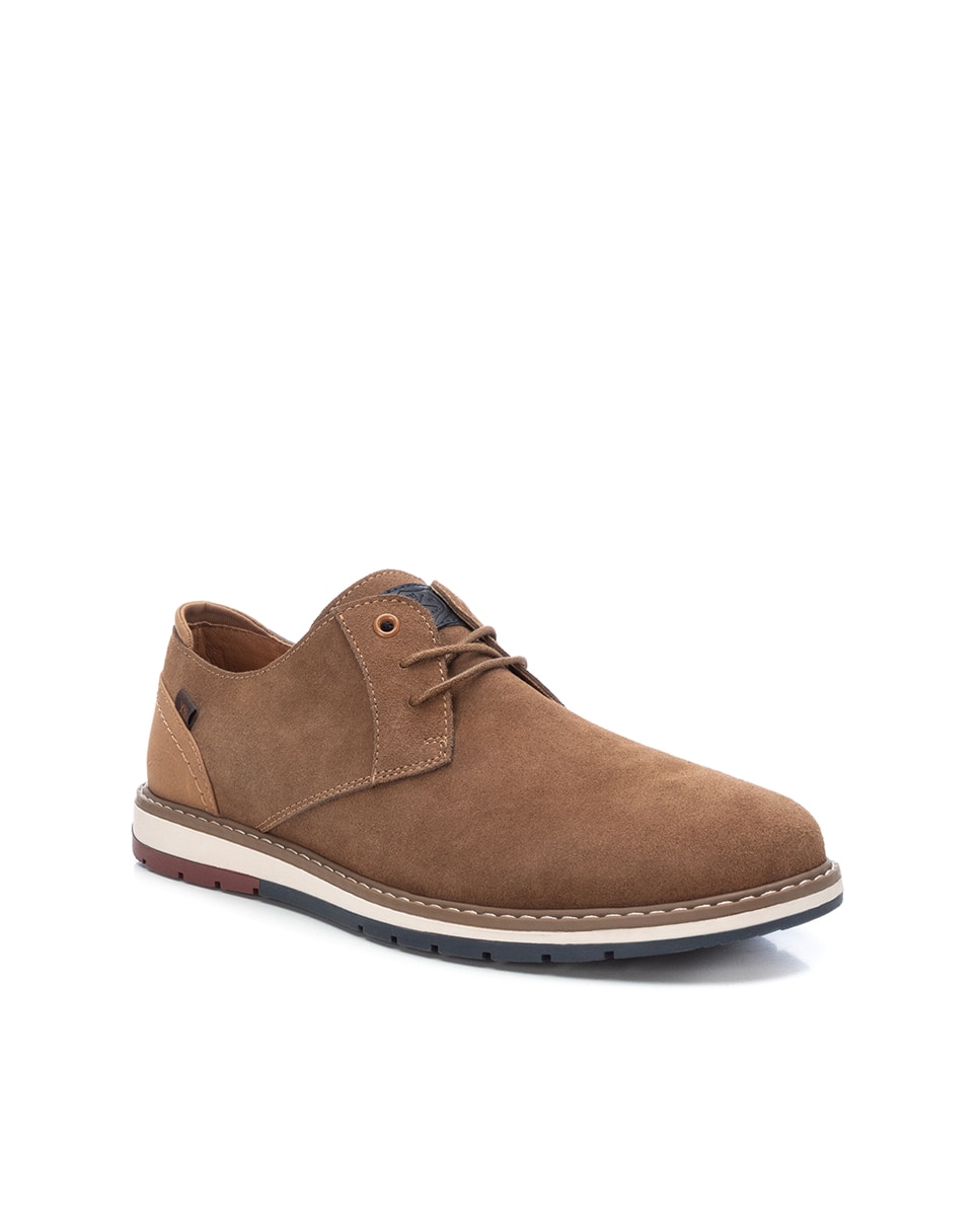Sapatos de Cordões em Pele Castanho-claro-2